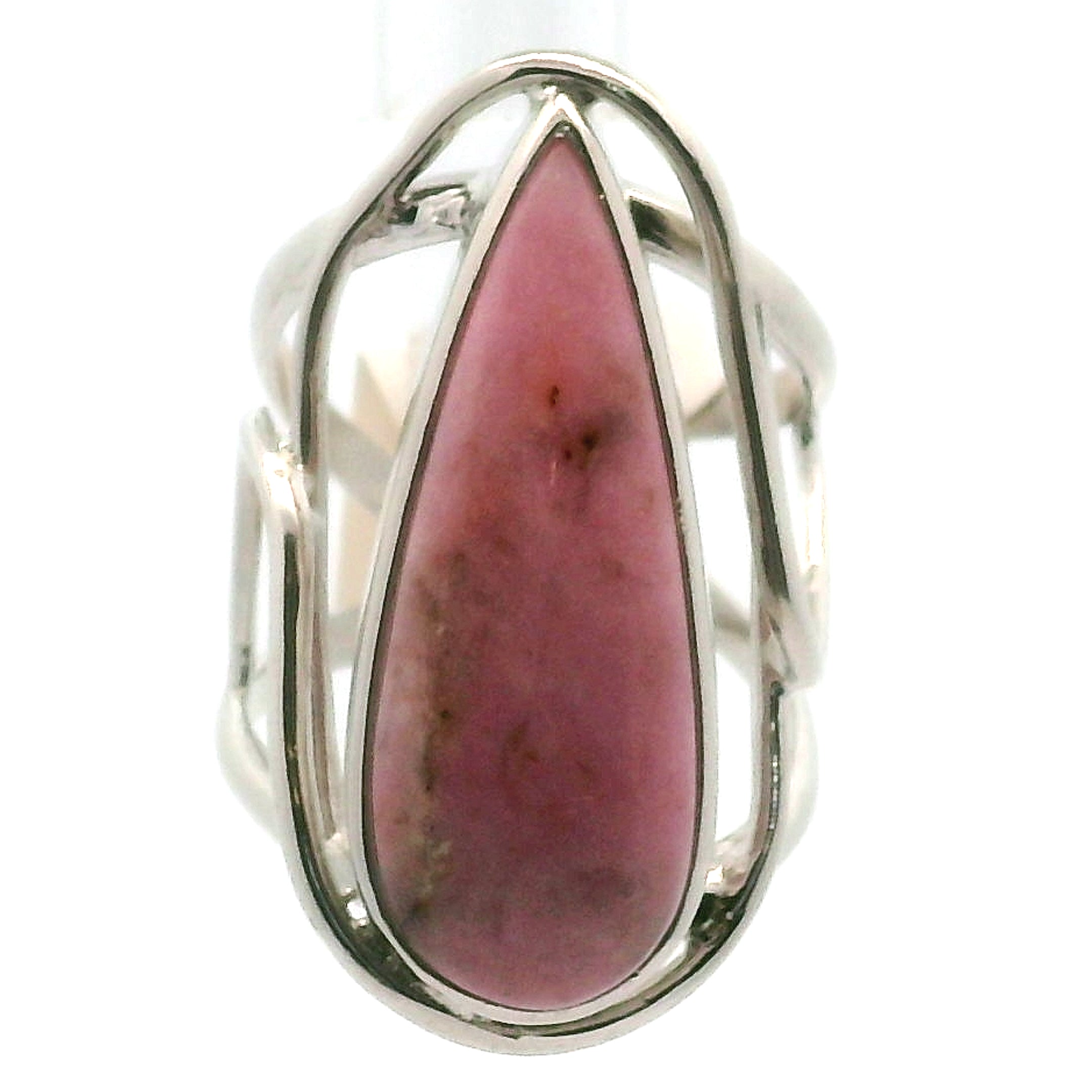 Pink Petalite Cuff Ring 925 Silver for Joy, Love and Empowerment