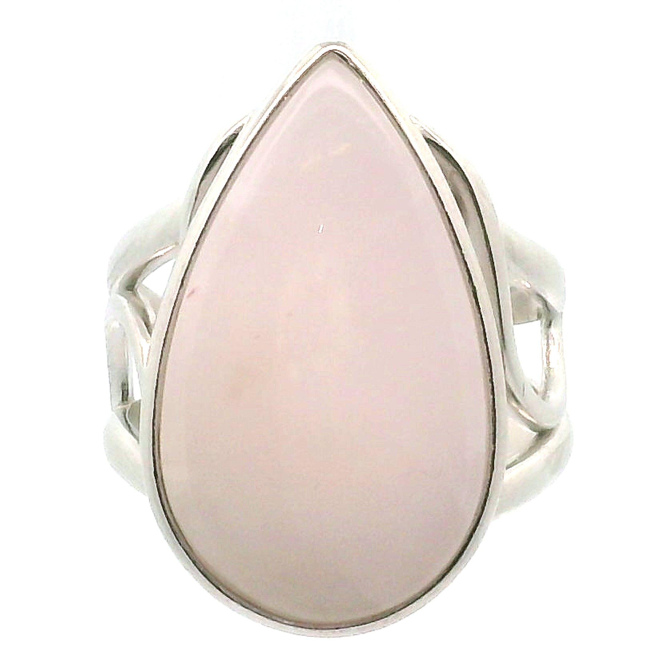 Mangano Calcite Cuff Ring .925 Silver for Soothing the Emotional Body and Divine Love