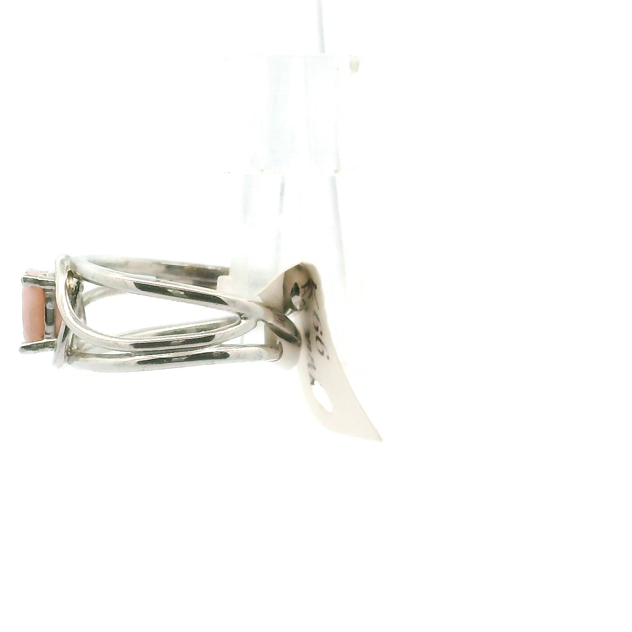 Pink Opal Midi Cuff Ring .925 Silver for Love, Romance and Peace