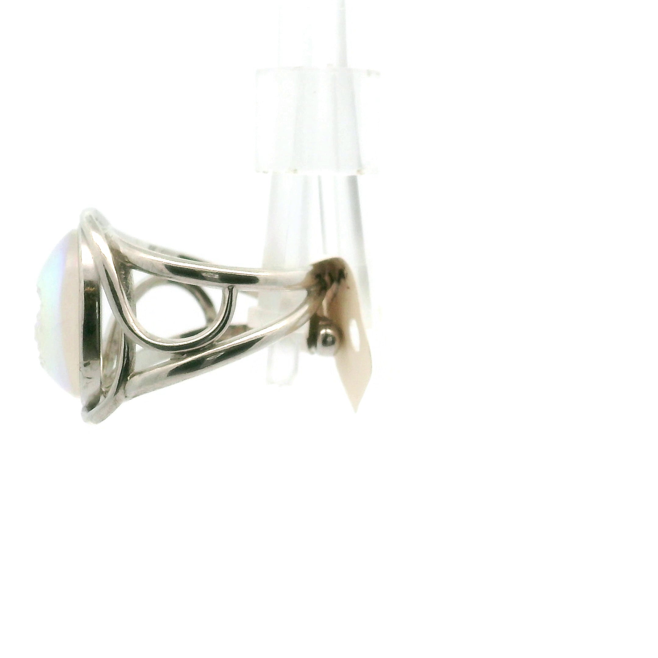 Angel Aura Druzy Quartz Cuff Ring .925 Silver for Connection with Angels and Spirit Guides