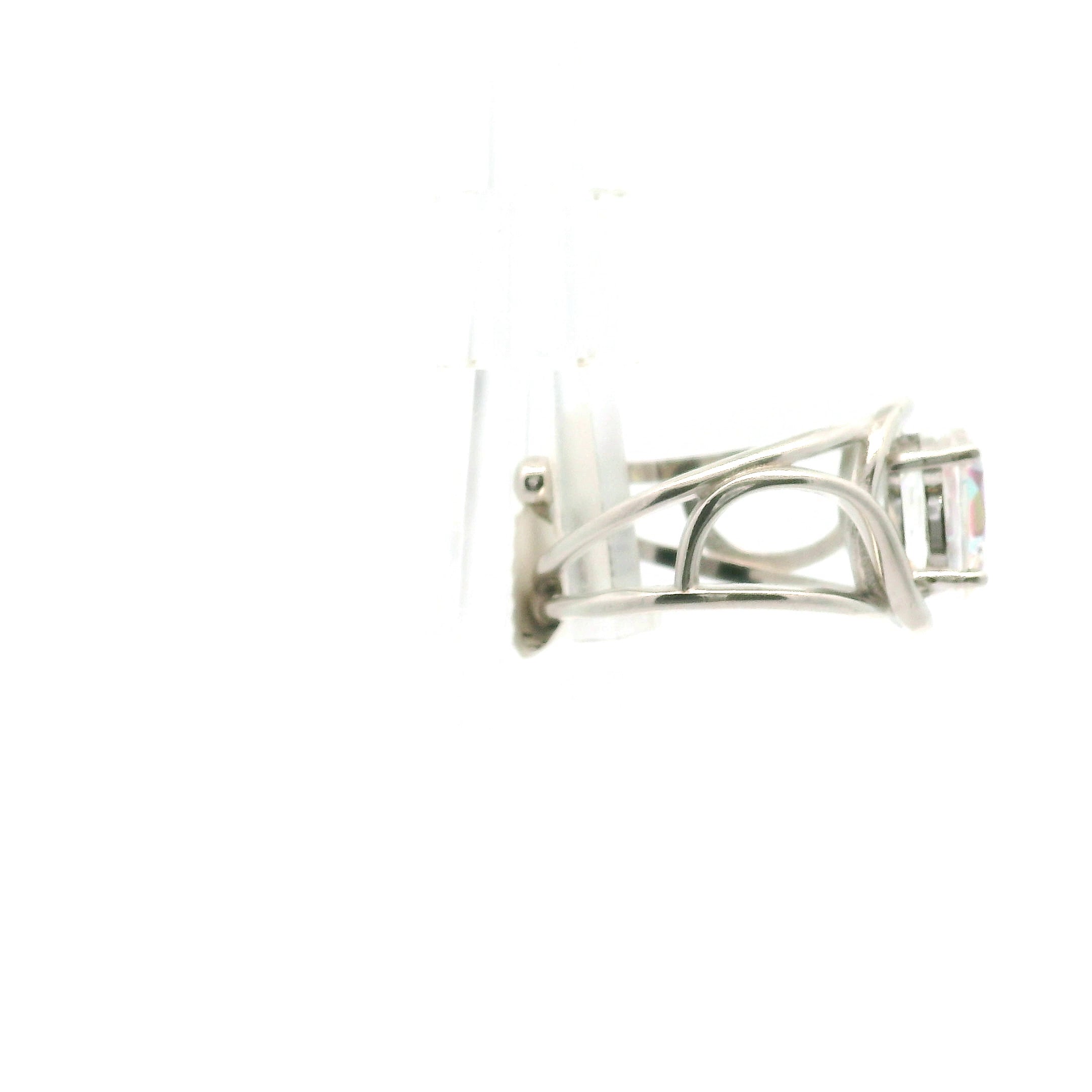Angel Aura Quartz Cuff Ring .925 Silver for Connection with Angels and Spirit Guides