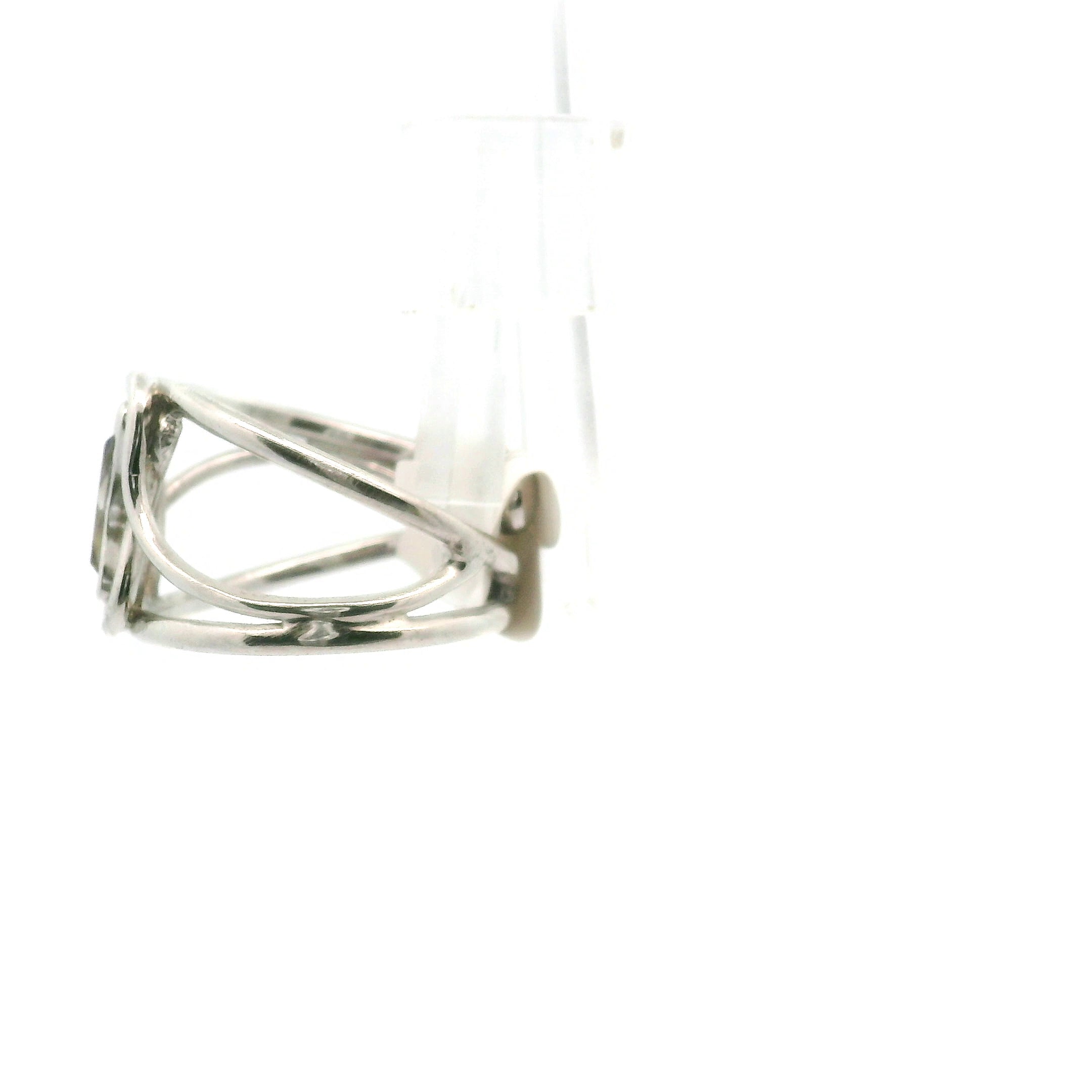 Angel Aura Quartz Moon Cuff Ring .925 Silver for Connection with Angels and Spirit Guides