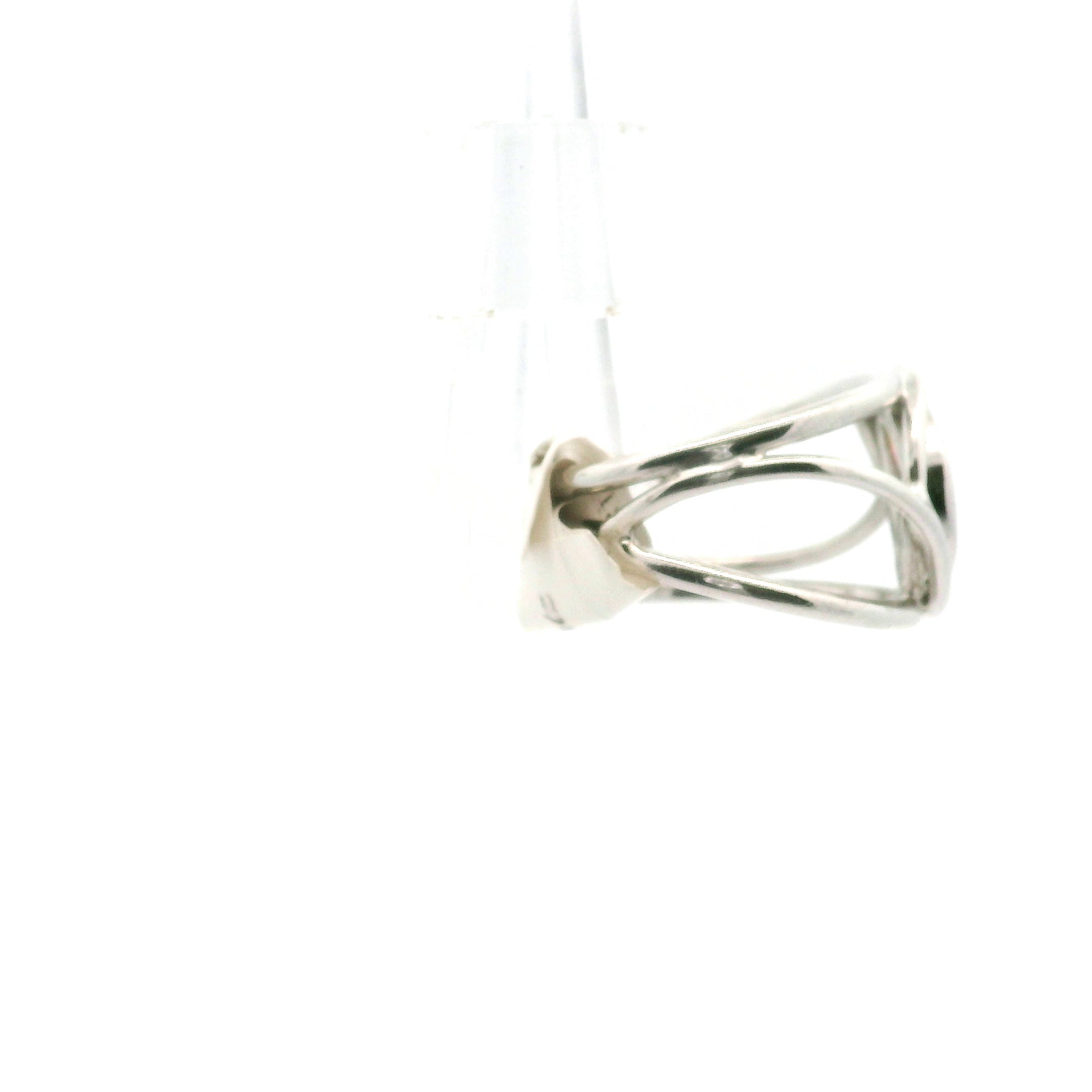 Angel Aura Quartz Moon Cuff Ring .925 Silver for Connection with Angels and Spirit Guides