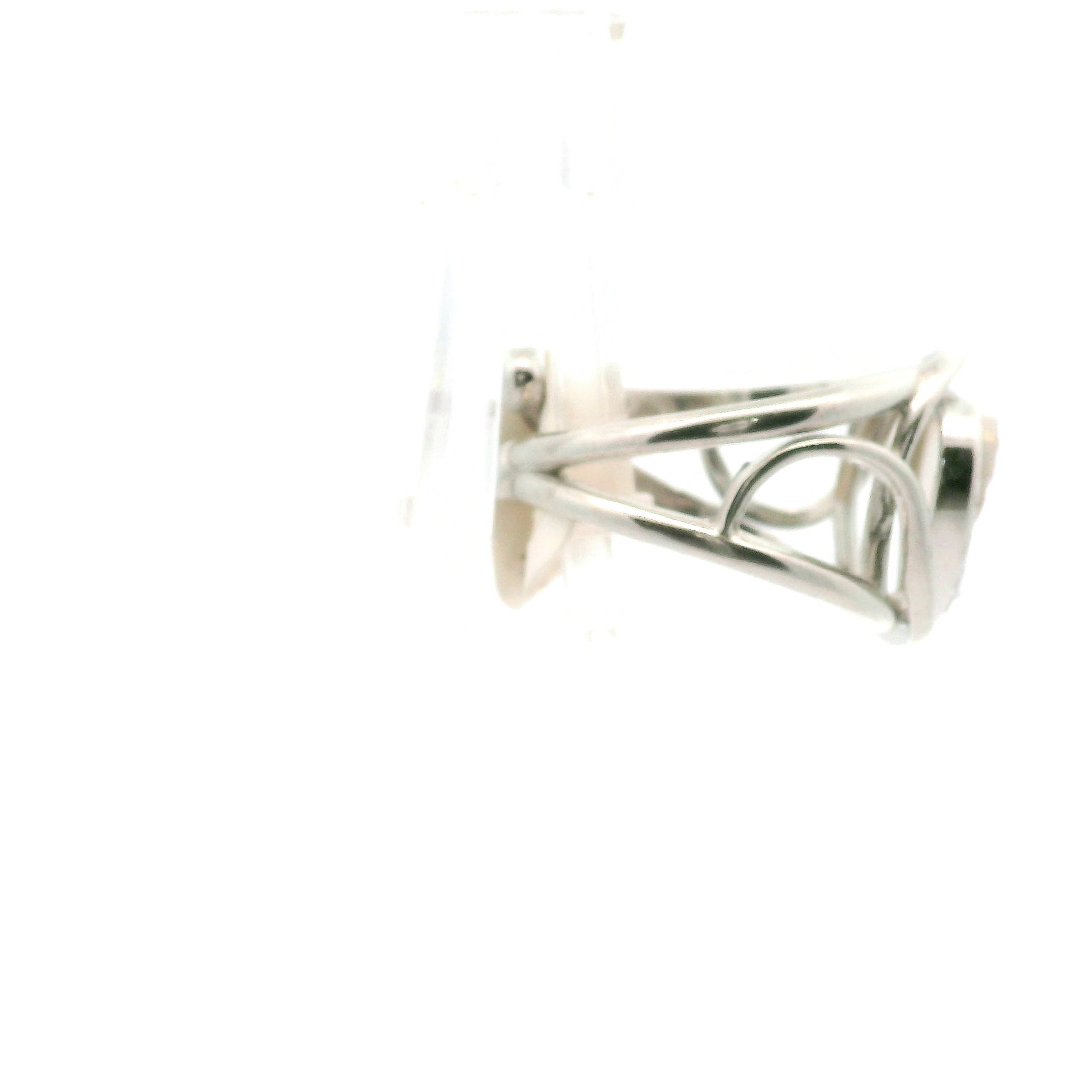 Angel Aura Druzy Quartz Heart Cuff Ring .925 Silver for Connection with Angels and Spirit Guides