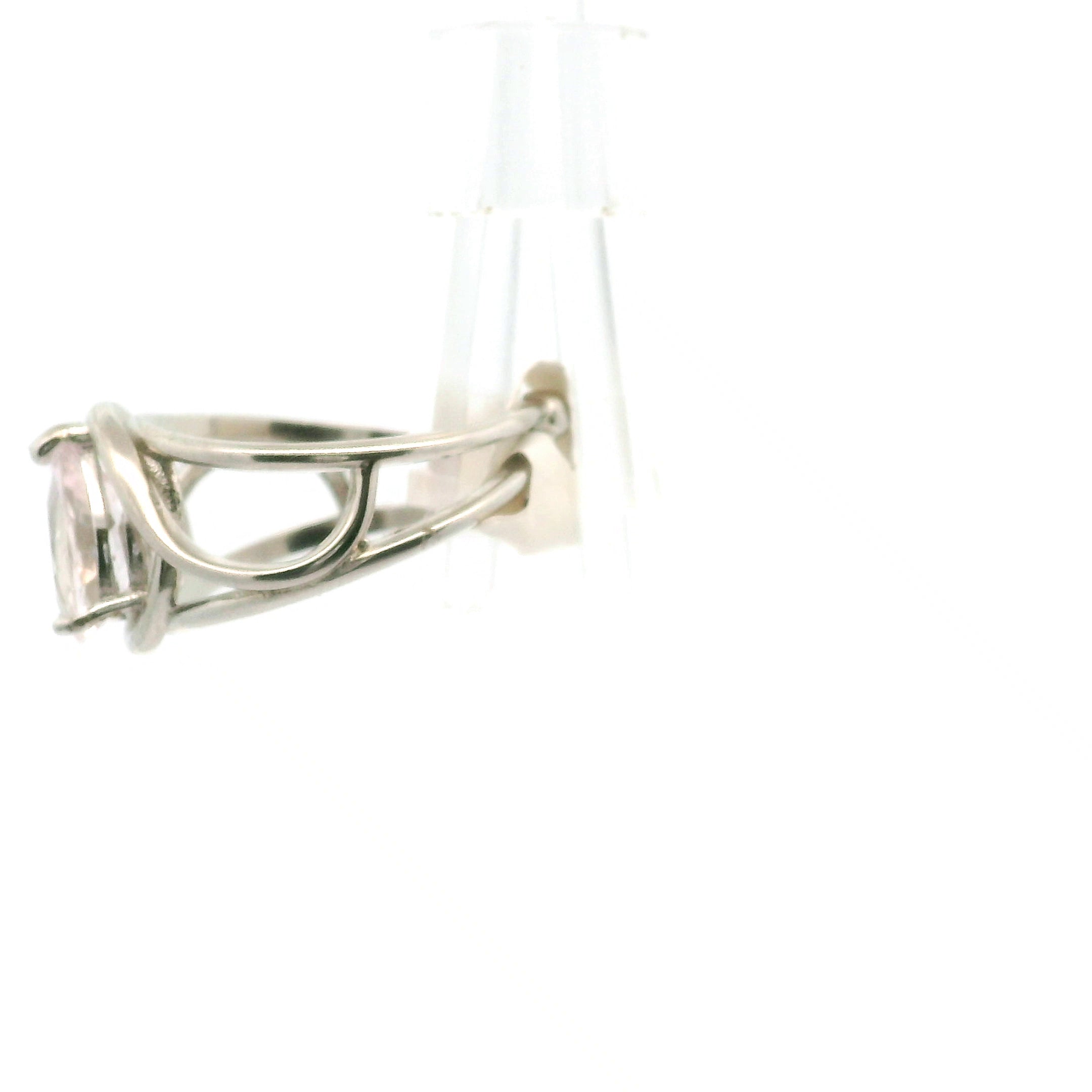 Morganite Midi Cuff Ring .925 Silver for Abundance of Joy and Love