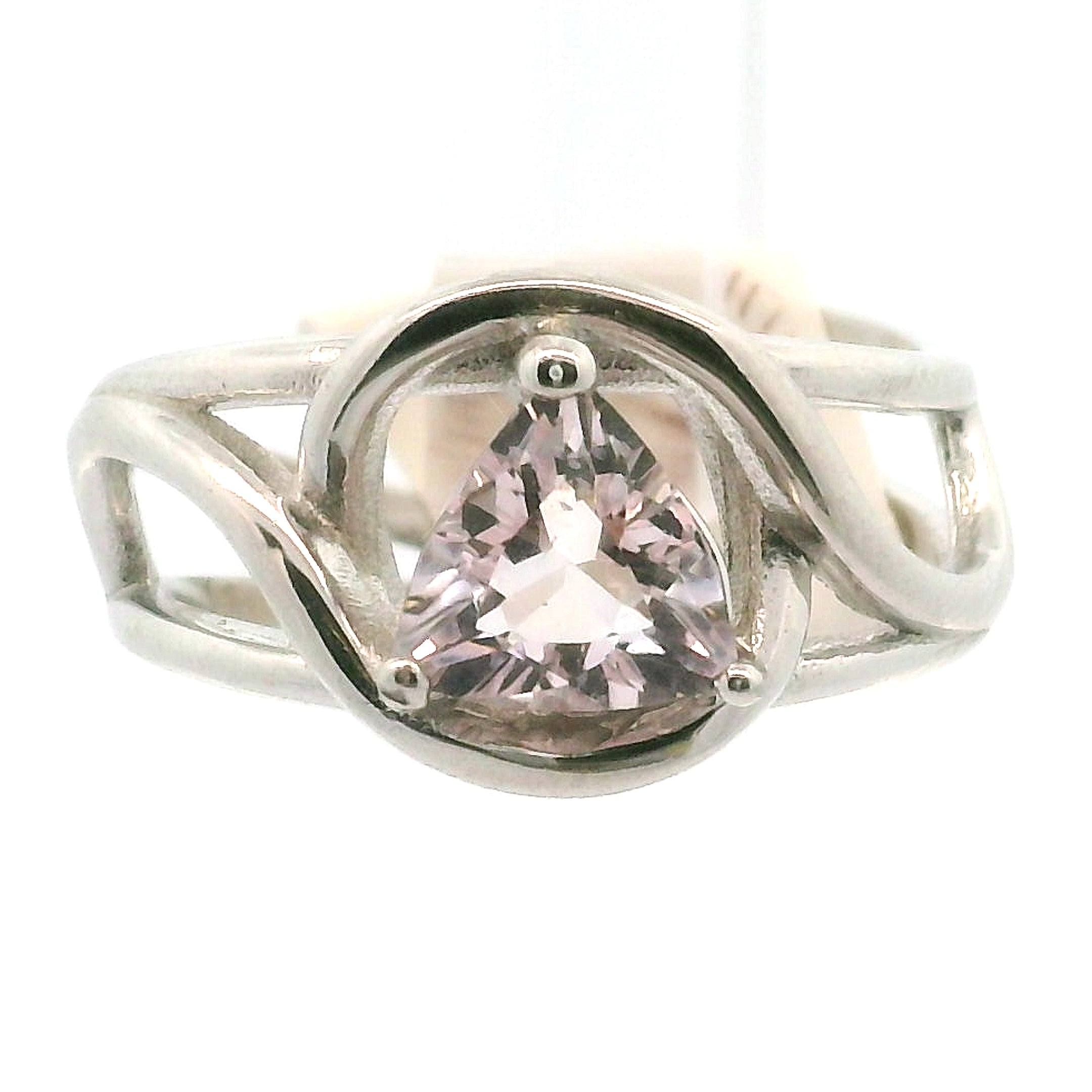 Morganite Midi Cuff Ring .925 Silver for Abundance of Joy and Love