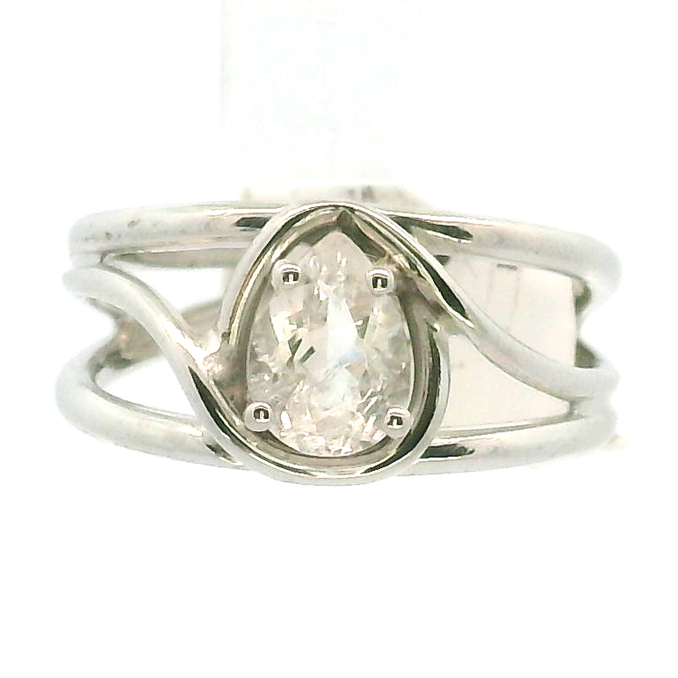 Kunzite Midi Cuff Ring .925 Silver for Emotional Healing, Joy and Love