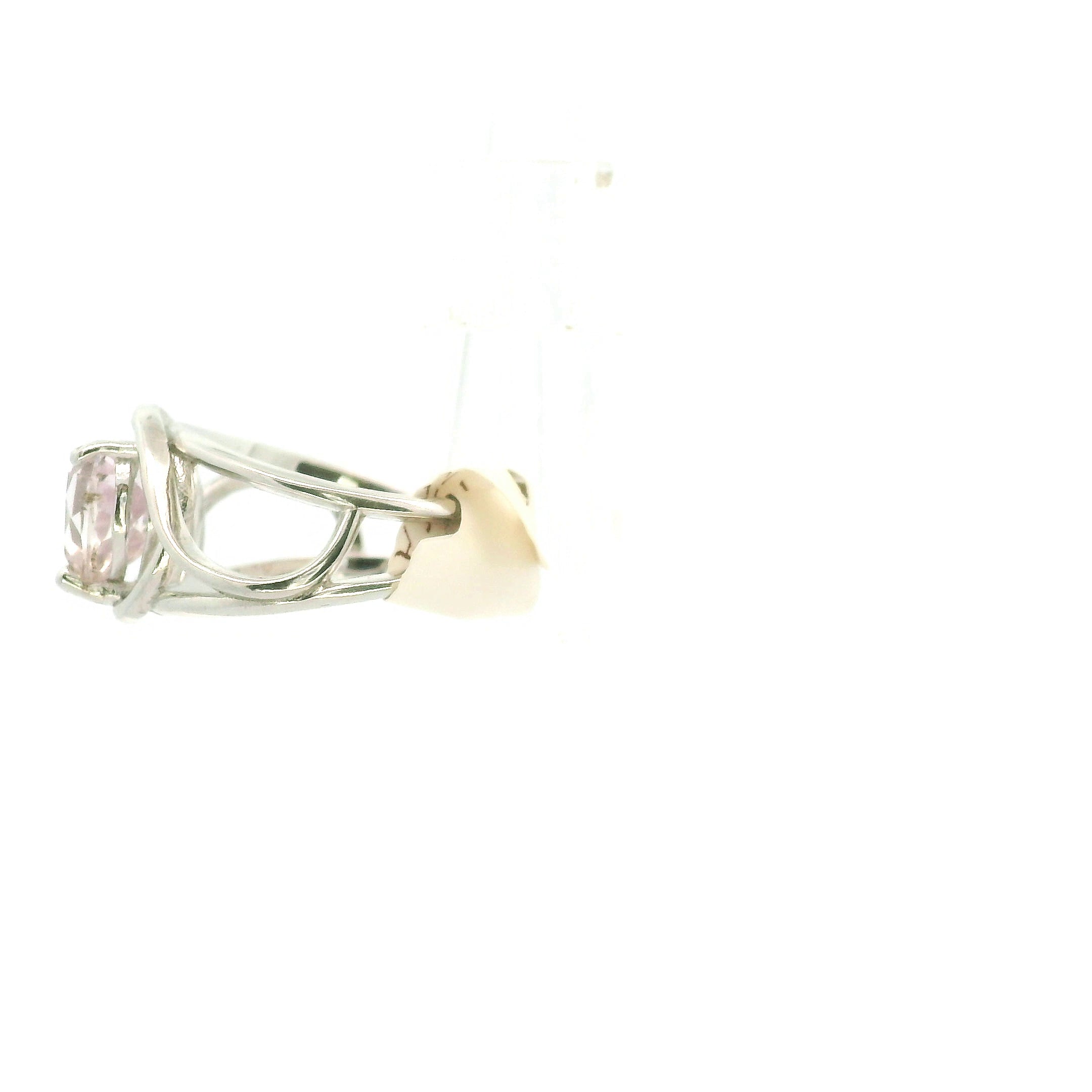 Kunzite Gem Grade Heart Adjustable Cuff Ring .925 Silver for Emotional Healing, Joy and Love