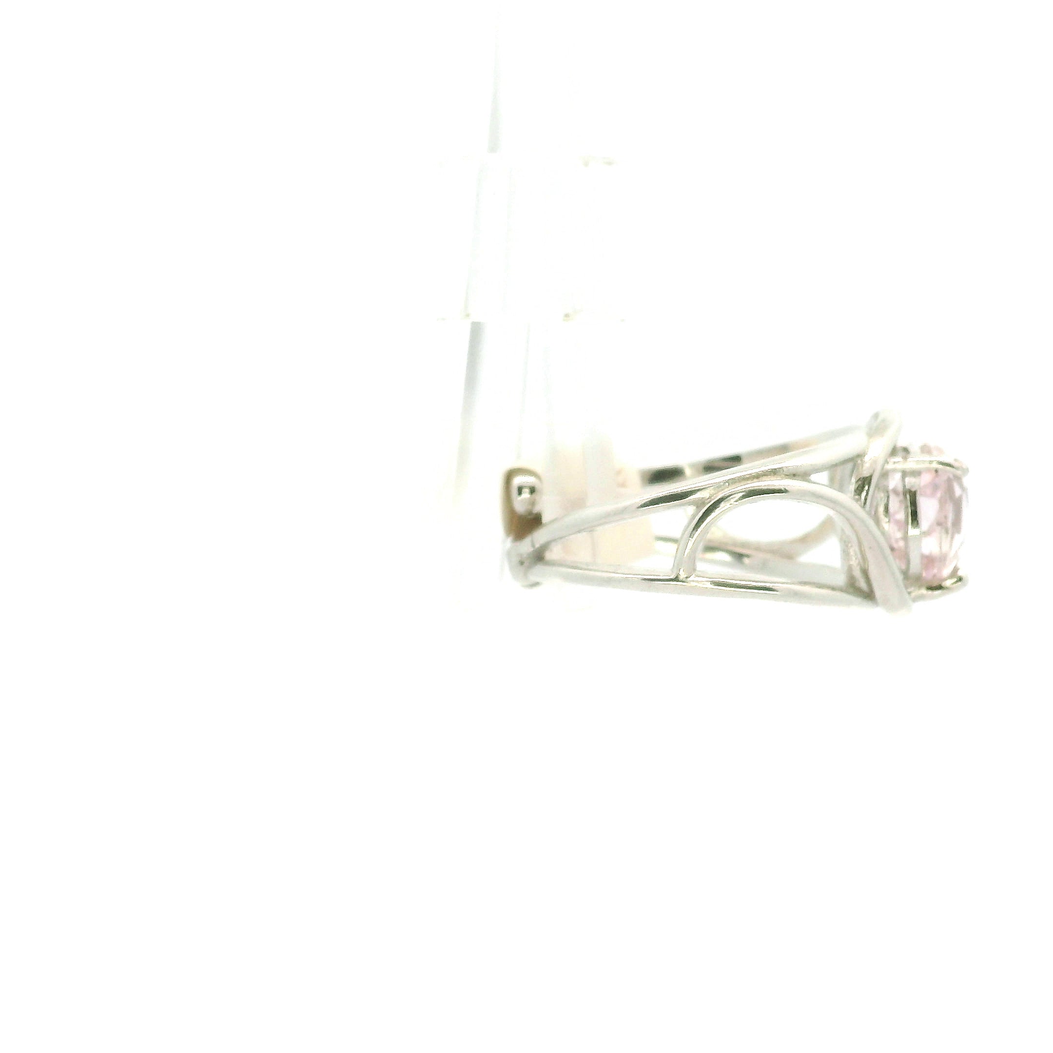 Kunzite Gem Grade Heart Adjustable Cuff Ring .925 Silver for Emotional Healing, Joy and Love