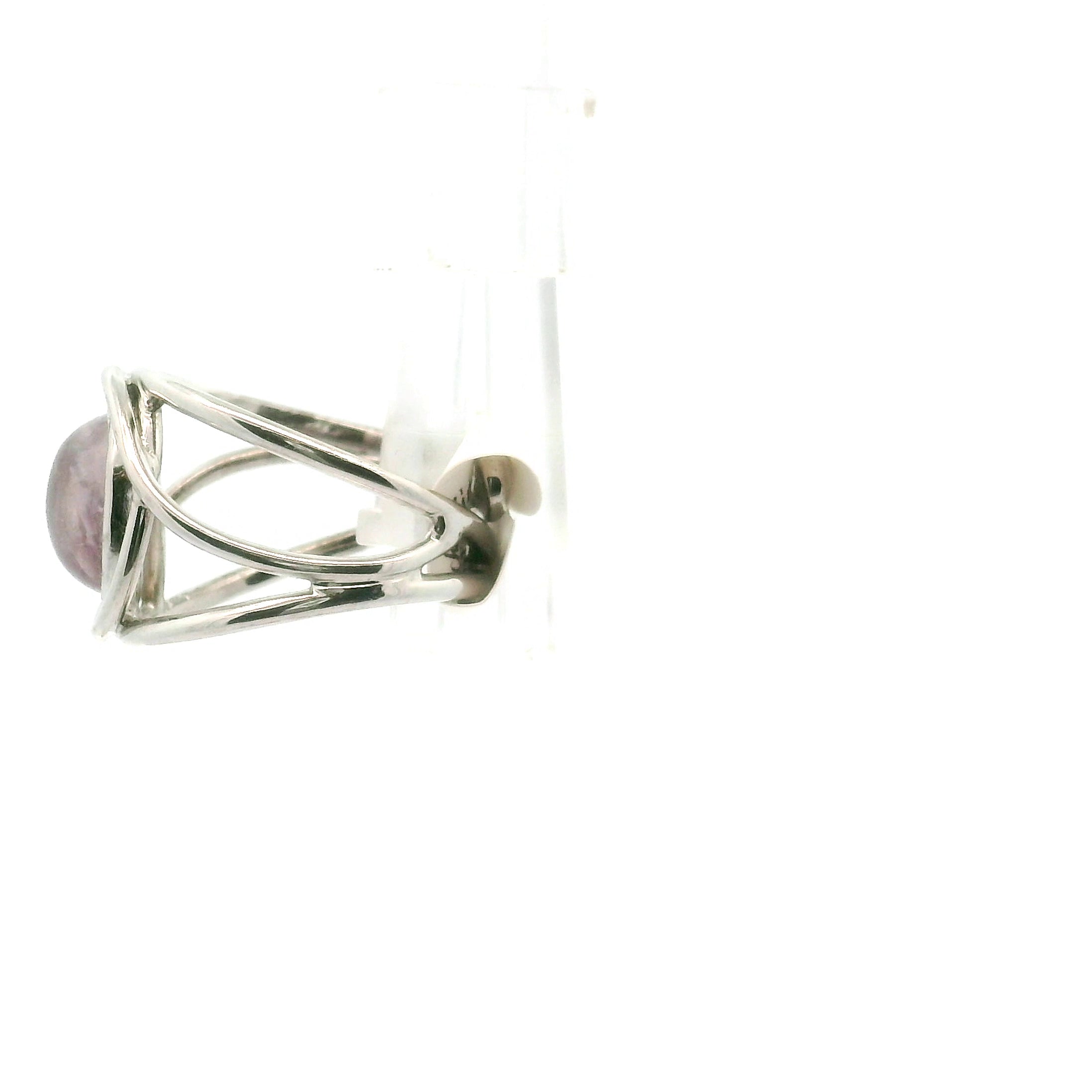 Purple Diaspore Cuff Ring .925 Silver for Transitions & New Beginnings