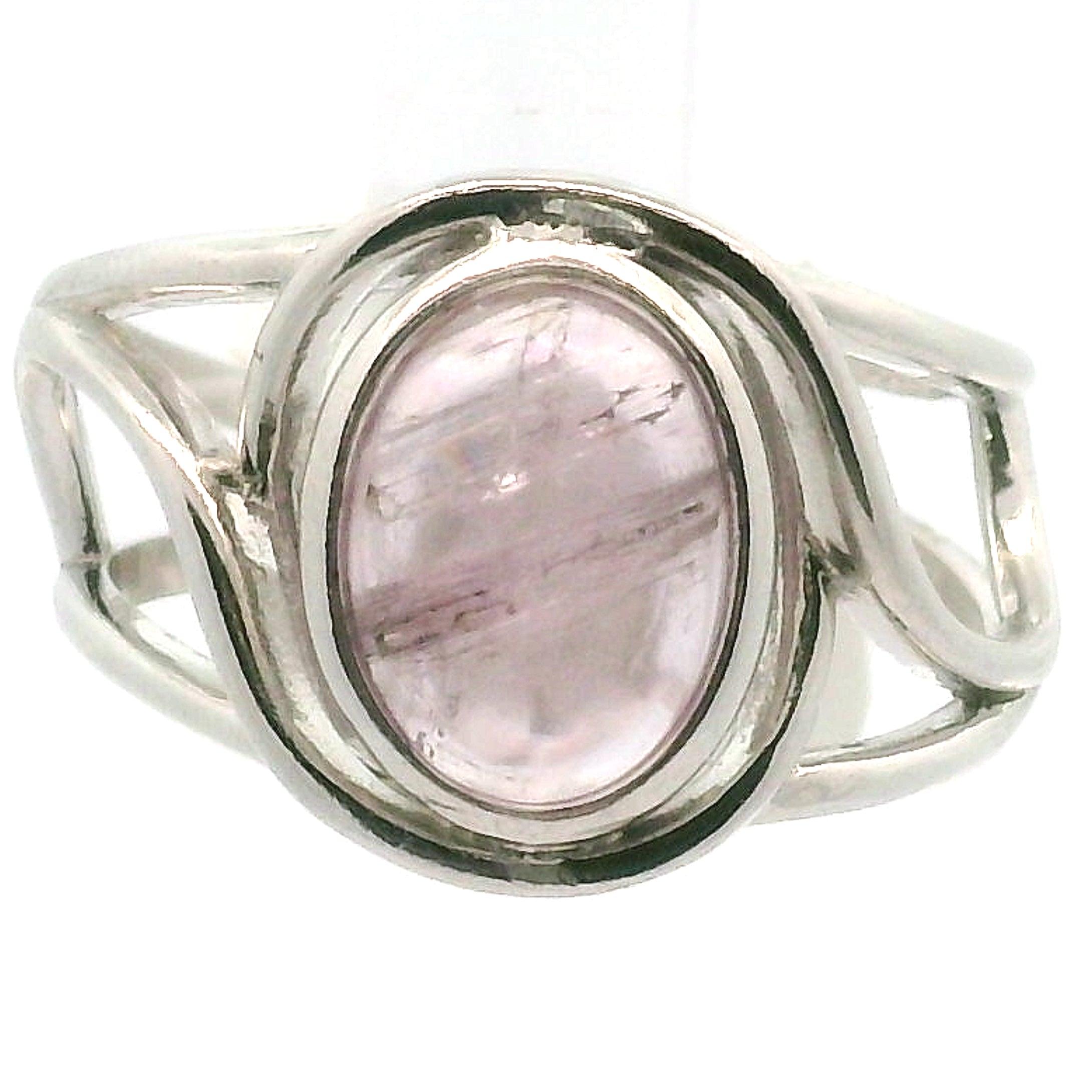 Pink Diaspore Cuff Ring .925 Silver for Compassion, Emotional Healing and Global Healing