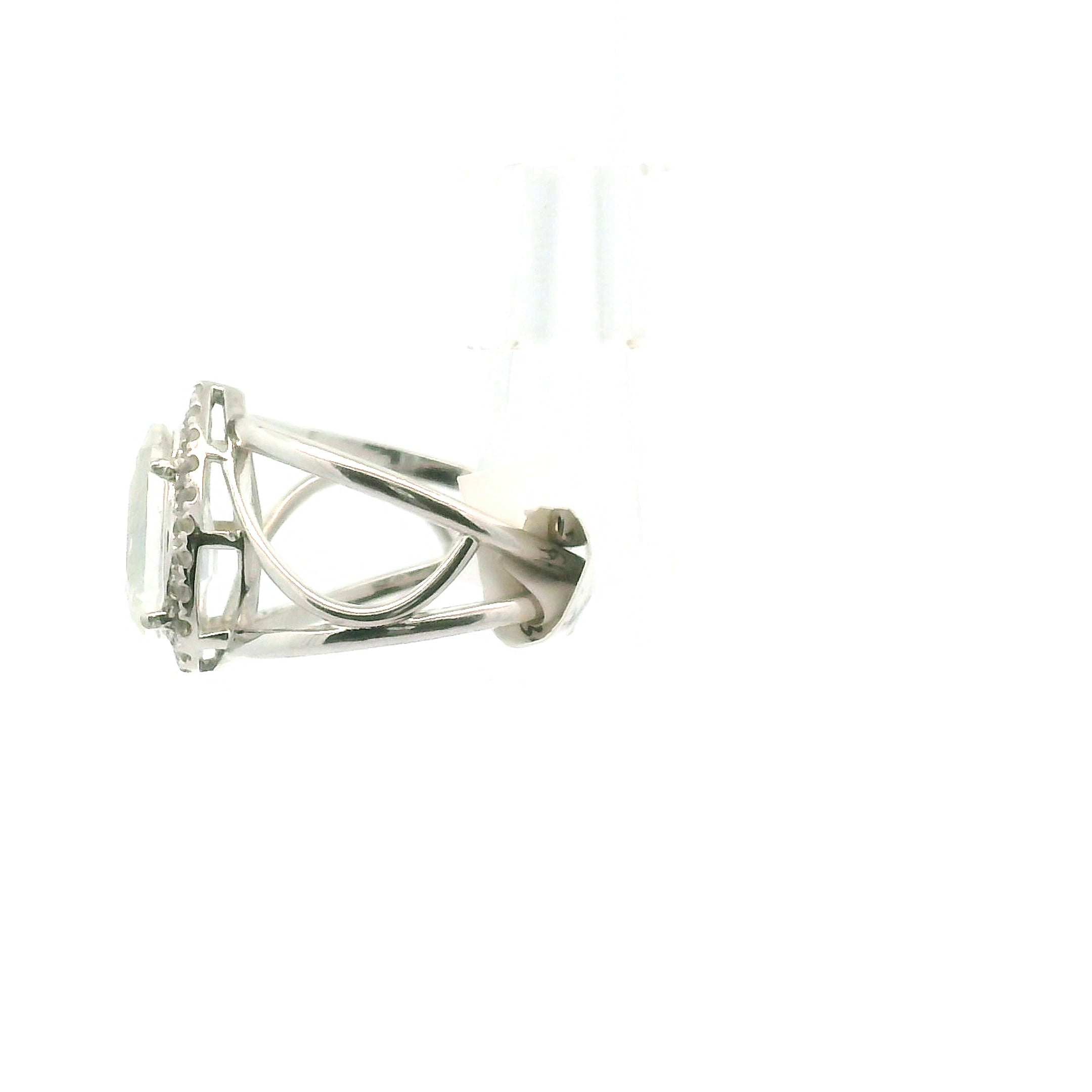 Moonstone Pavé Cuff Ring .925 Silver for New Beginnings and Divine Feminine Energy