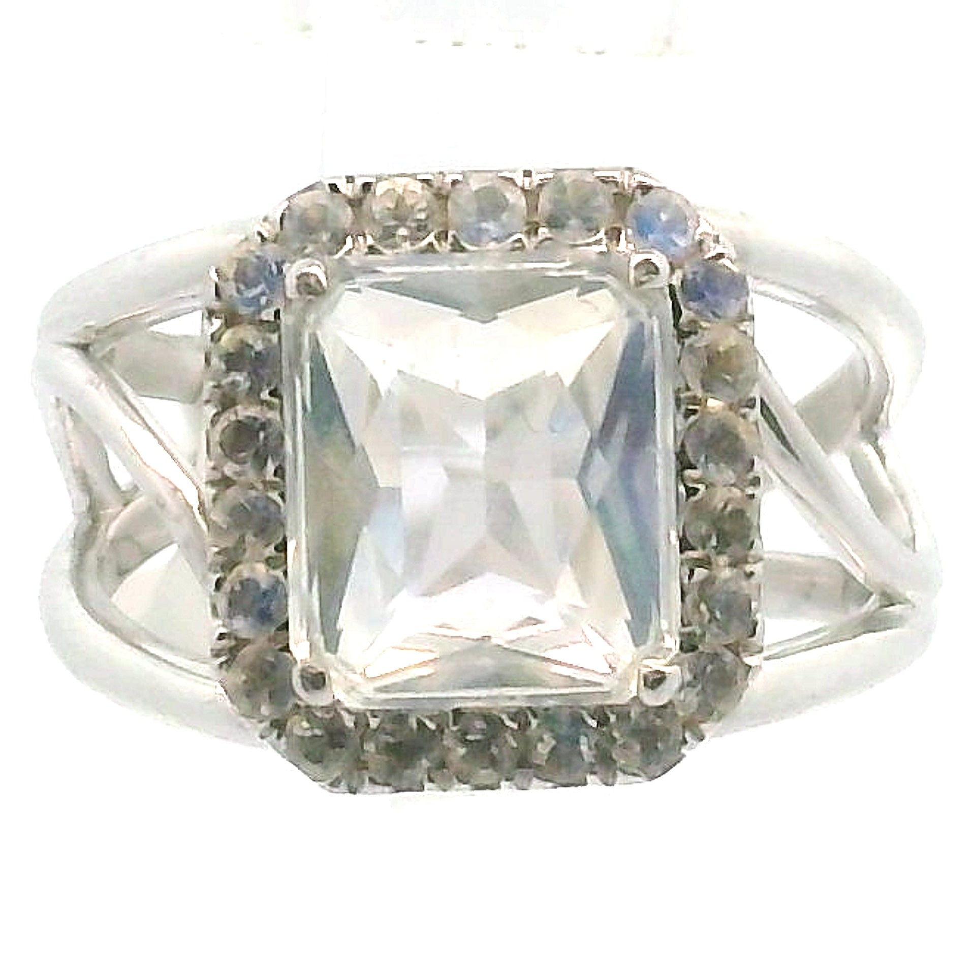 Moonstone Pavé Cuff Ring .925 Silver for New Beginnings and Divine Feminine Energy