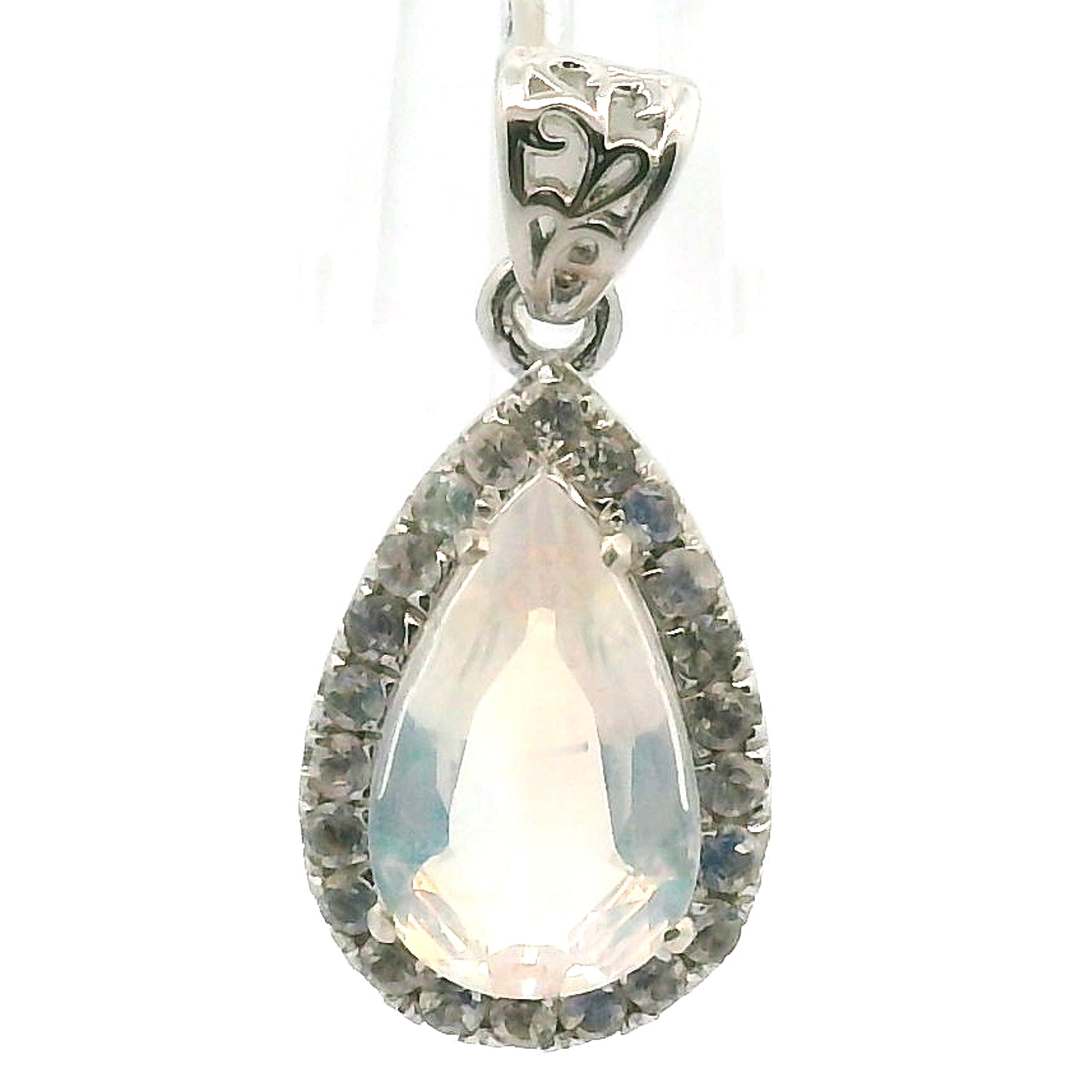 Moonstone Pavé Pendant .925 Silver for New Beginnings and Divine Feminine Energy