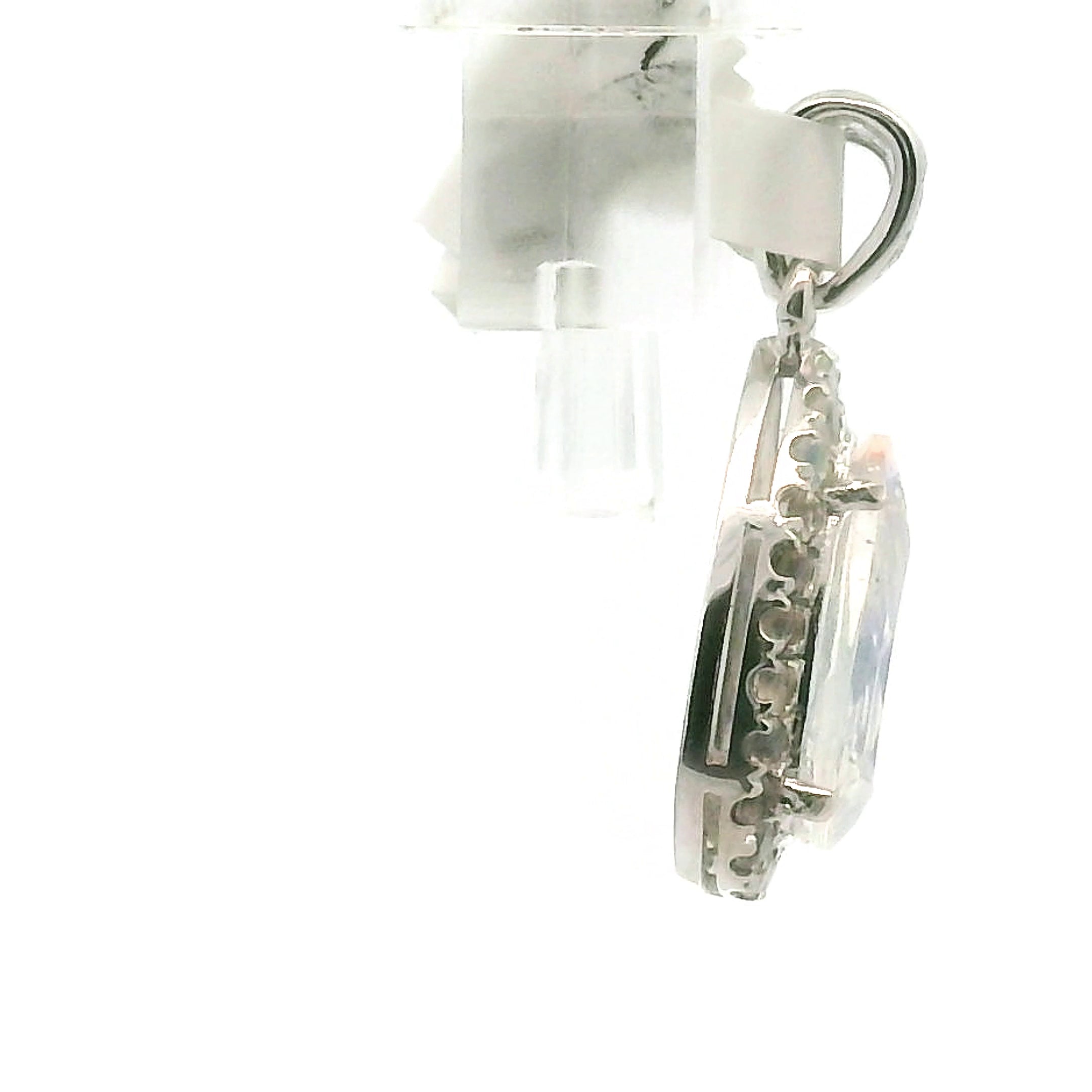 Moonstone Pavé Pendant .925 Silver for New Beginnings and Divine Feminine Energy