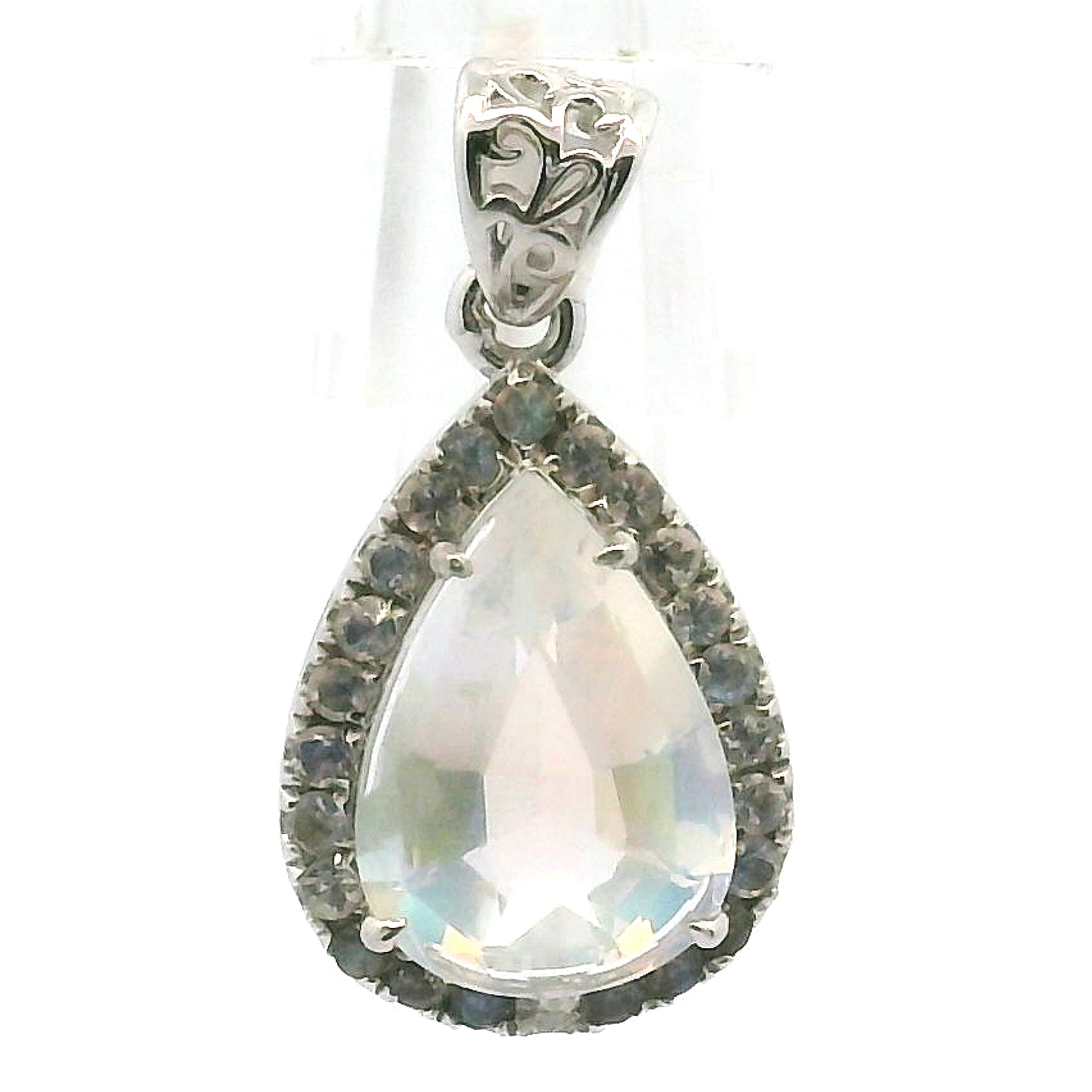 Moonstone Pavé Pendant .925 Silver for New Beginnings and Divine Feminine Energy