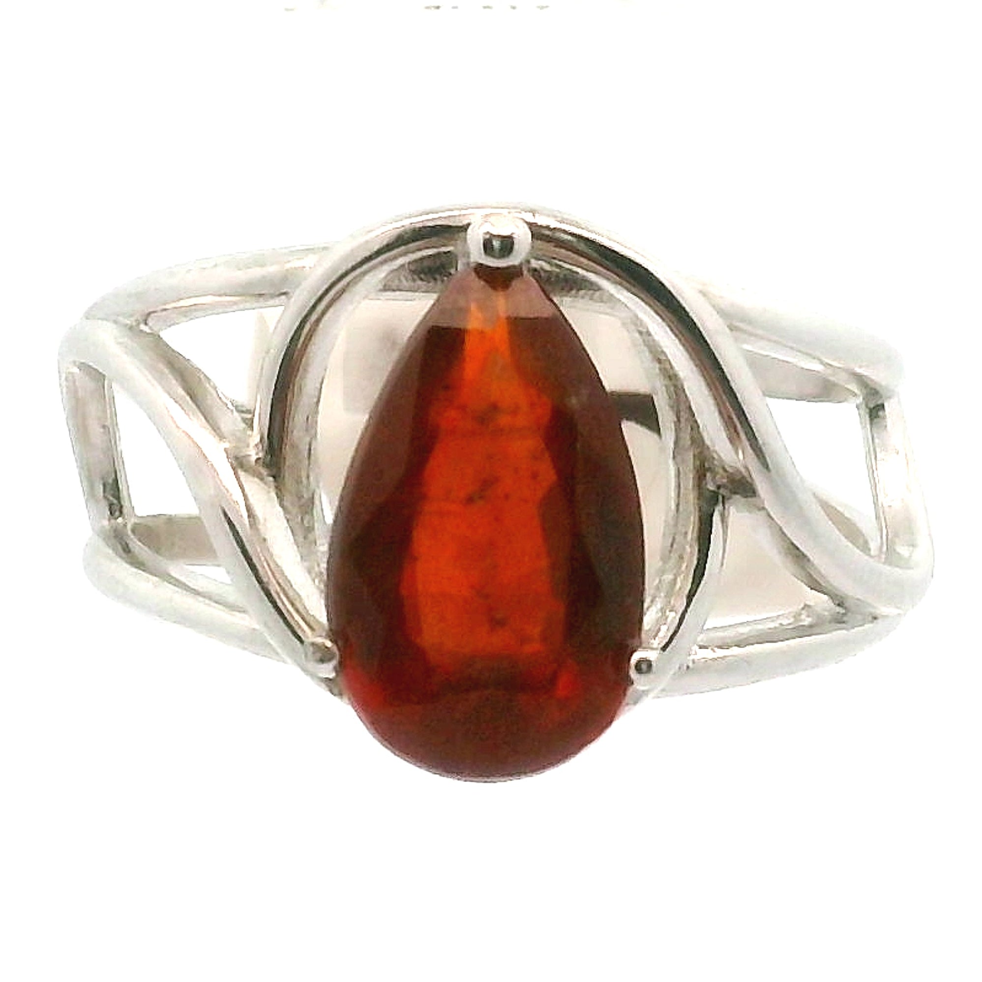 Orange Kyanite Cuff Ring .925 Silver for Enhancing and Accelerating Manifestations