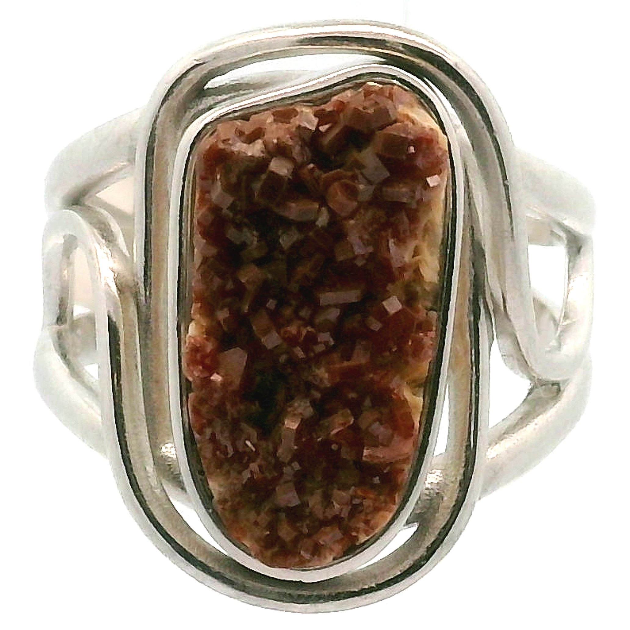 Vanadinite Cuff Ring 925 Silver for Joy, Love and Empowerment