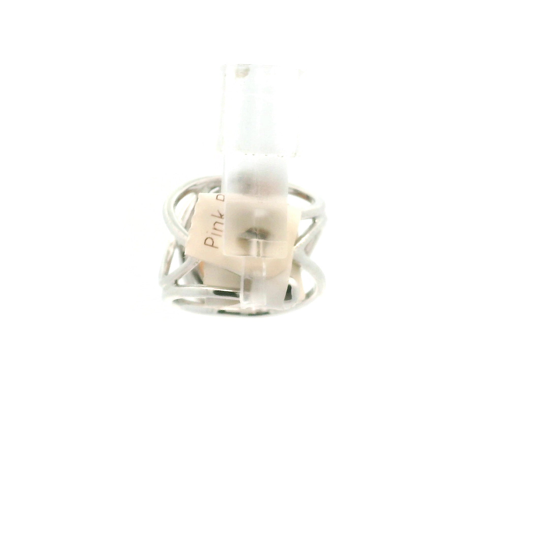 Pink Rutile in Quartz Finger Cuff Adjustable Ring .925 Sterling Silver for Angelic Connection and Heart Healing