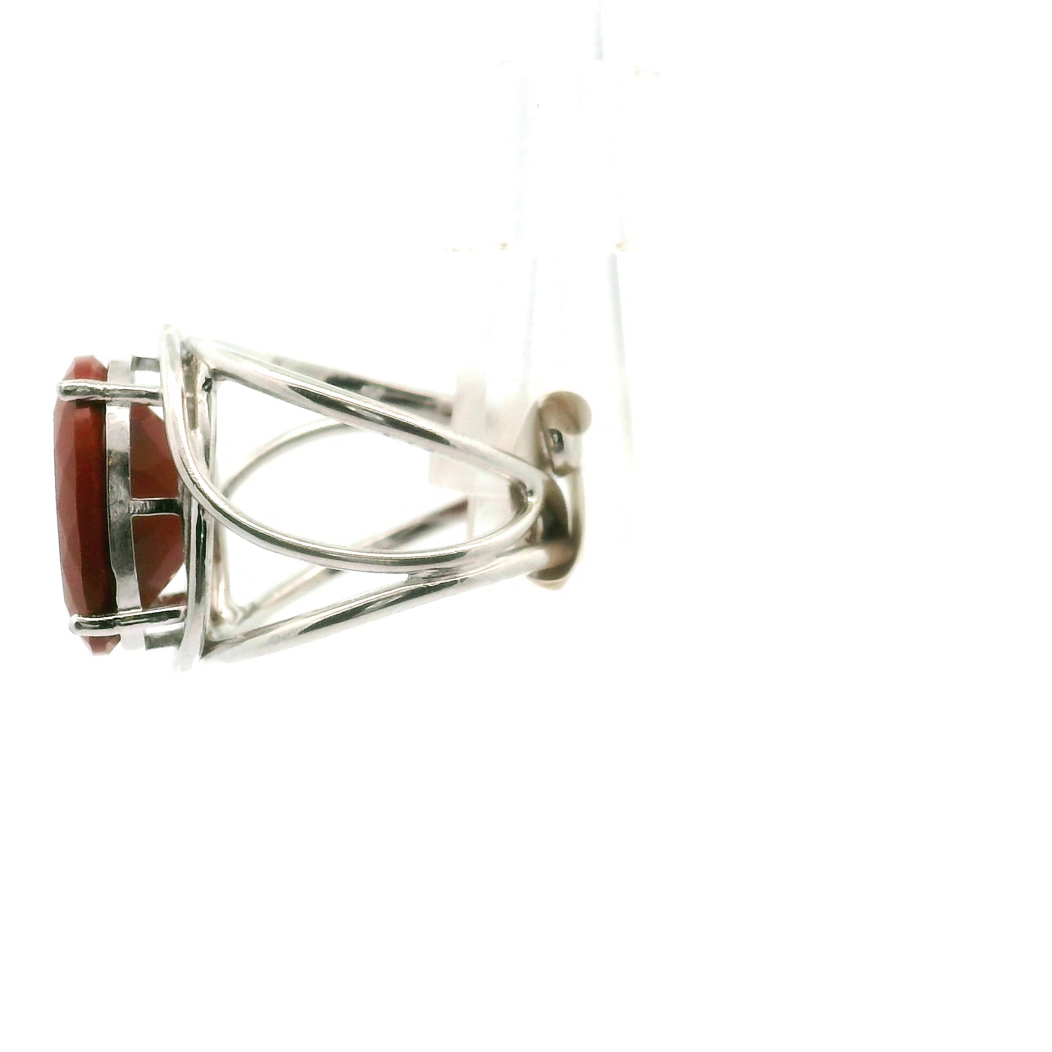 Red Jasper Cuff Ring .925 Silver for Creativity, Strength and Vitality