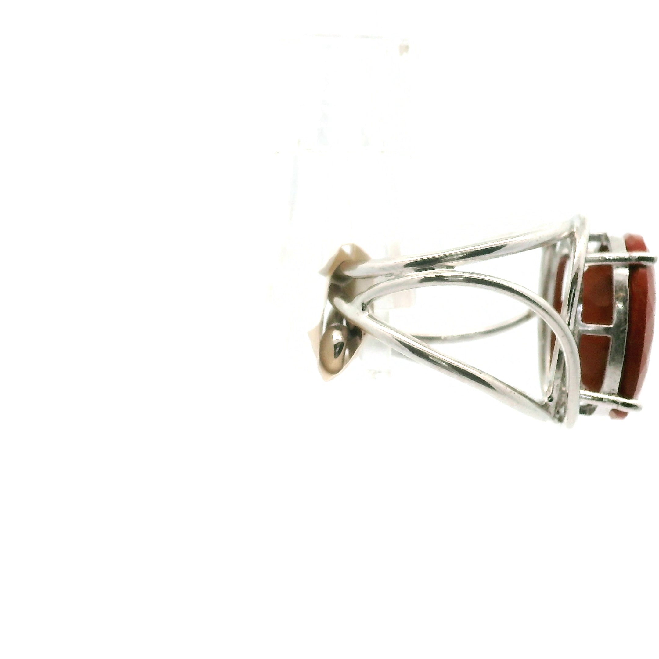 Red Jasper Cuff Ring .925 Silver for Creativity, Strength and Vitality