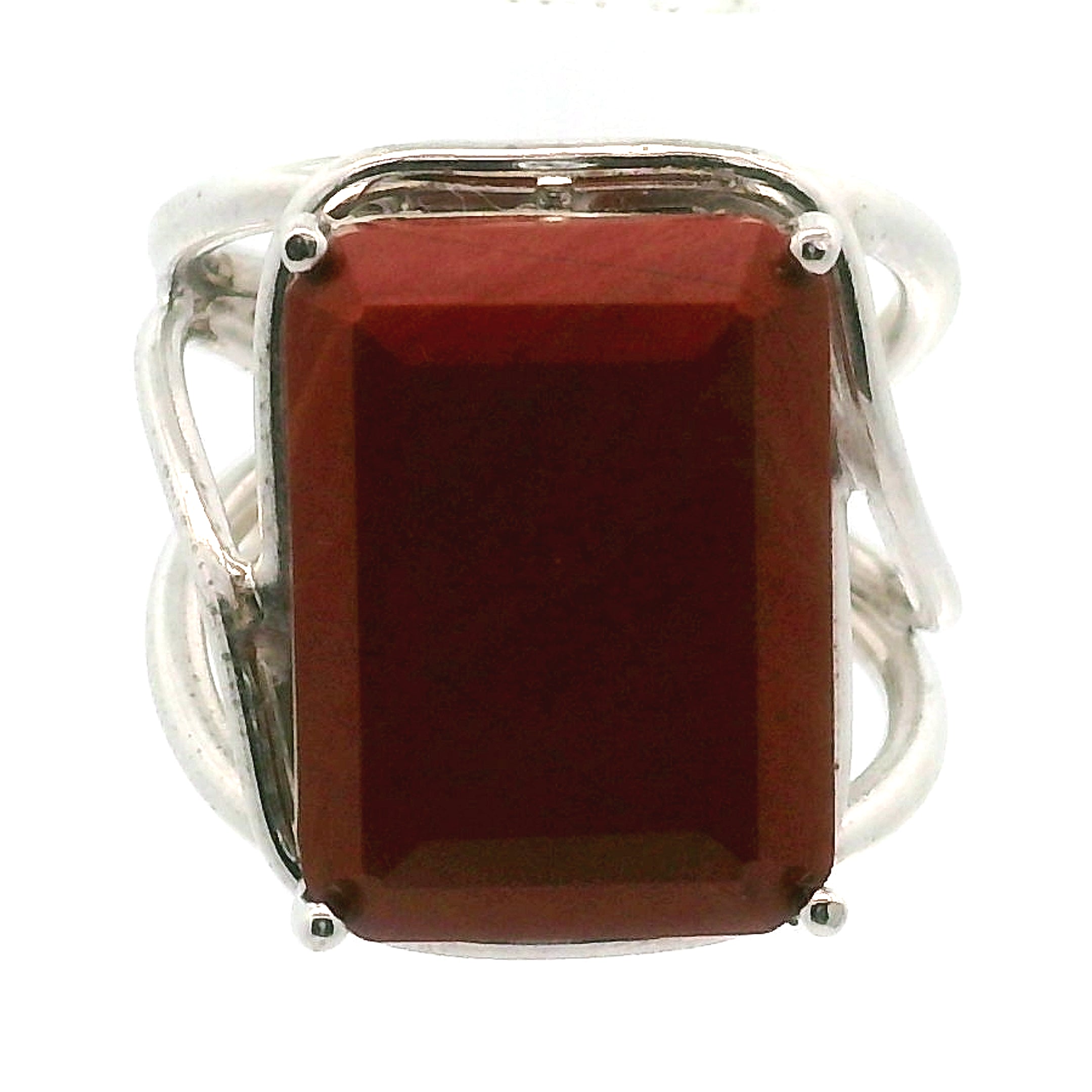 Red Jasper Cuff Ring .925 Silver for Creativity, Strength and Vitality