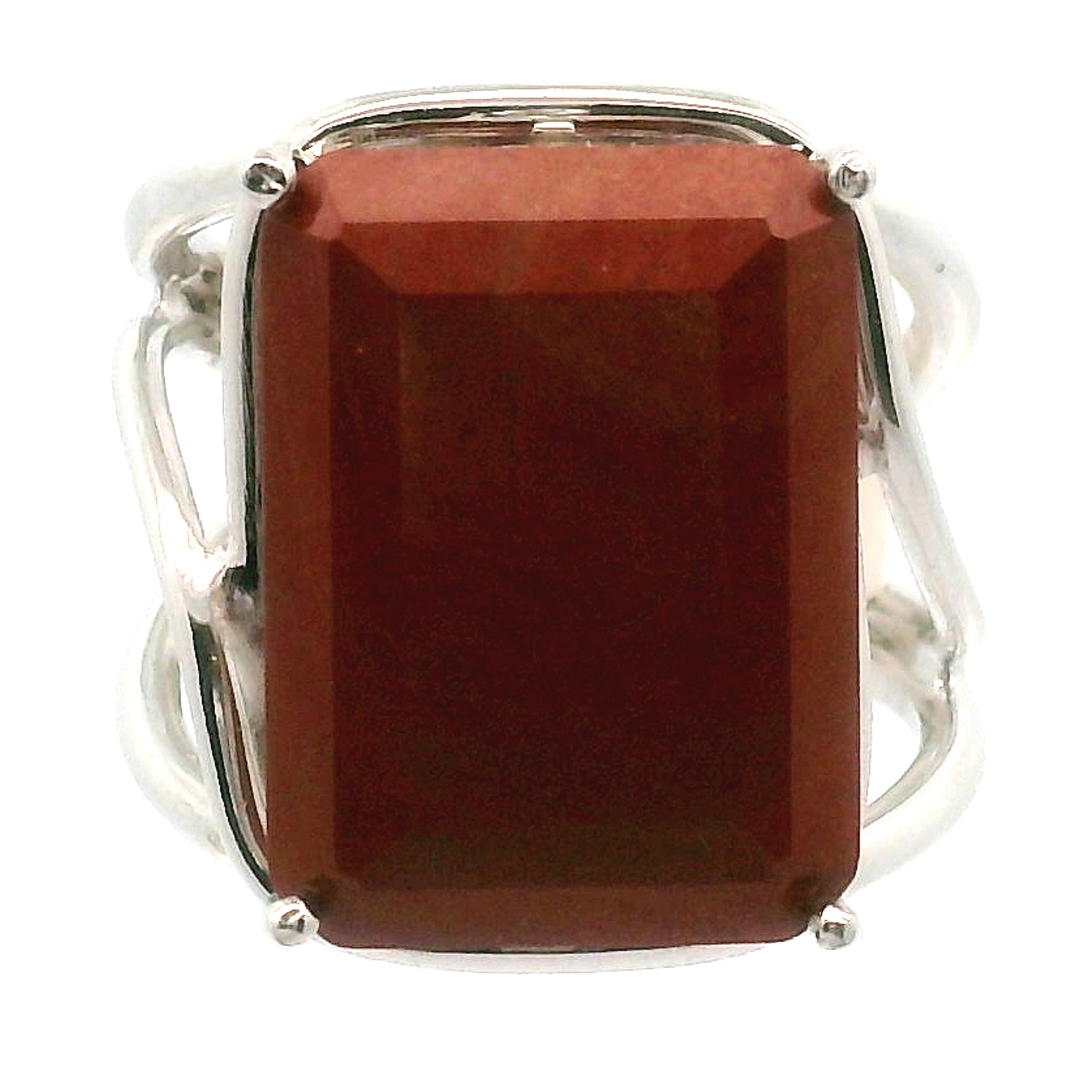 Red Jasper Cuff Ring .925 Silver for Creativity, Strength and Vitality