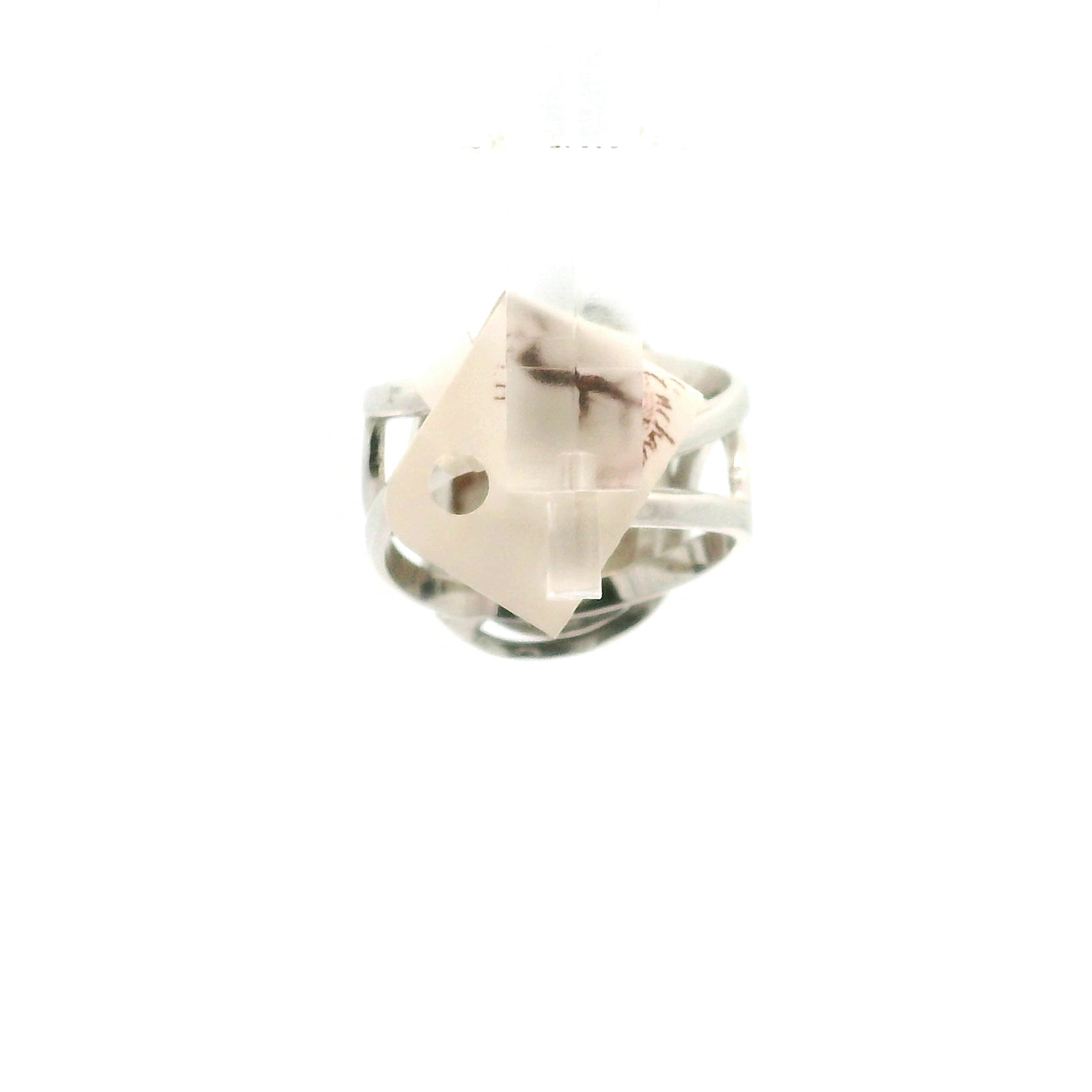 Spessartine Garnet in Wollastonite Finger Cuff Adjustable Ring .925 Silver for Strength, Courage & Achievement