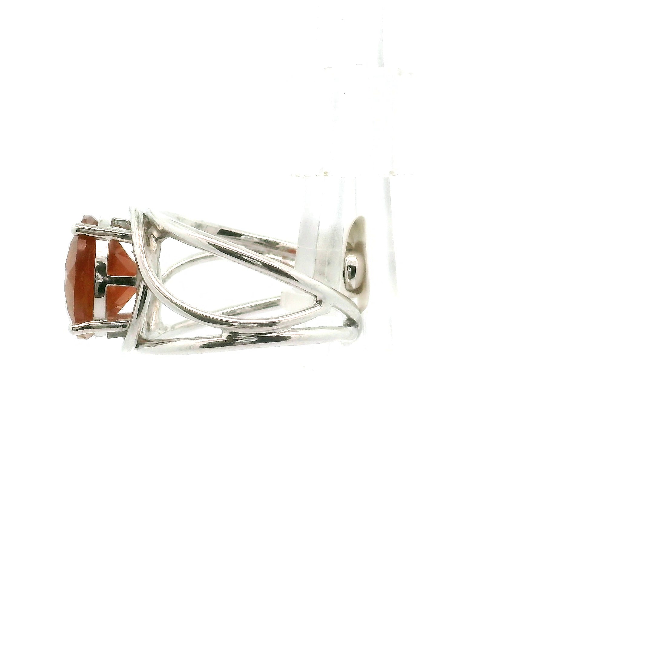 Hessonite Garnet Cuff Ring in .925 Silver for Manifesting Love and Success in your Career, Protection and Wealth