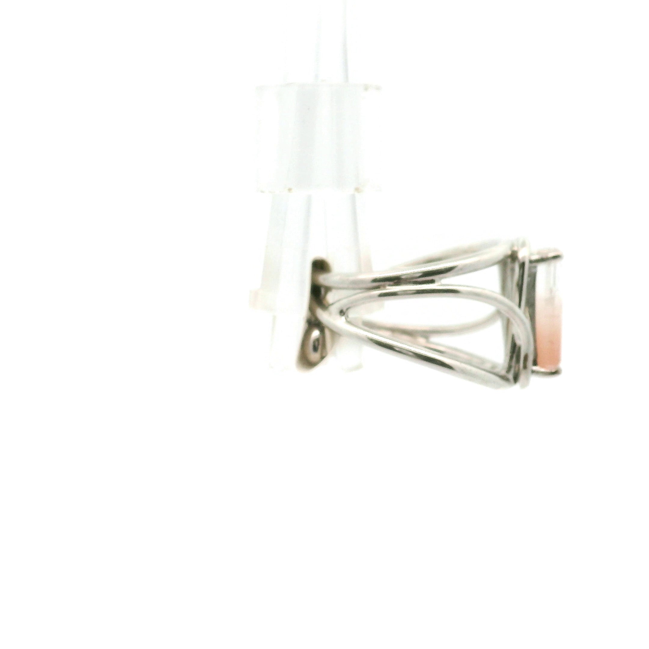 Amphibole Quartz Cuff Ring .925 Sterling Silver for Connecion with Angels and Protection