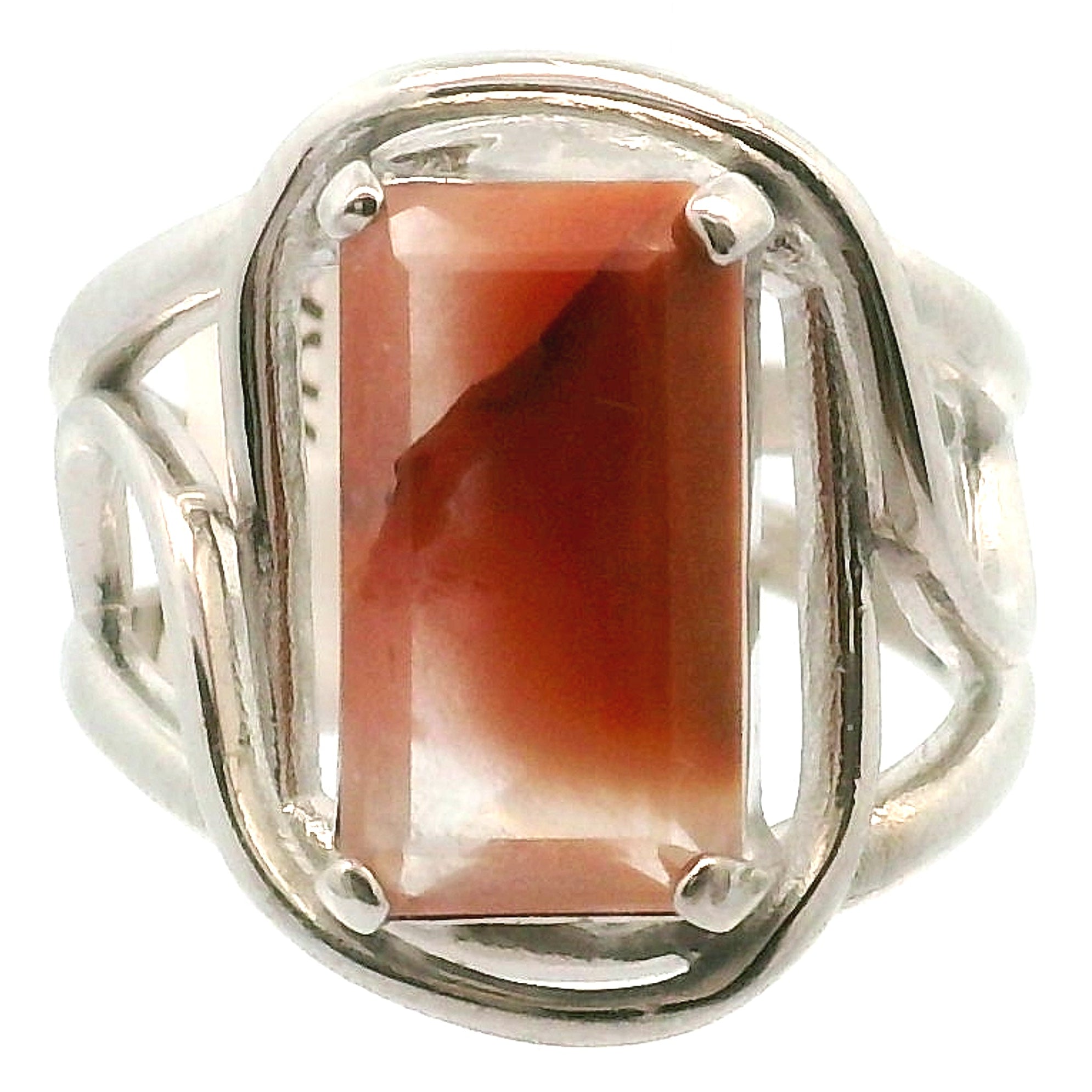 Amphibole Quartz Cuff Ring .925 Sterling Silver for Connecion with Angels and Protection