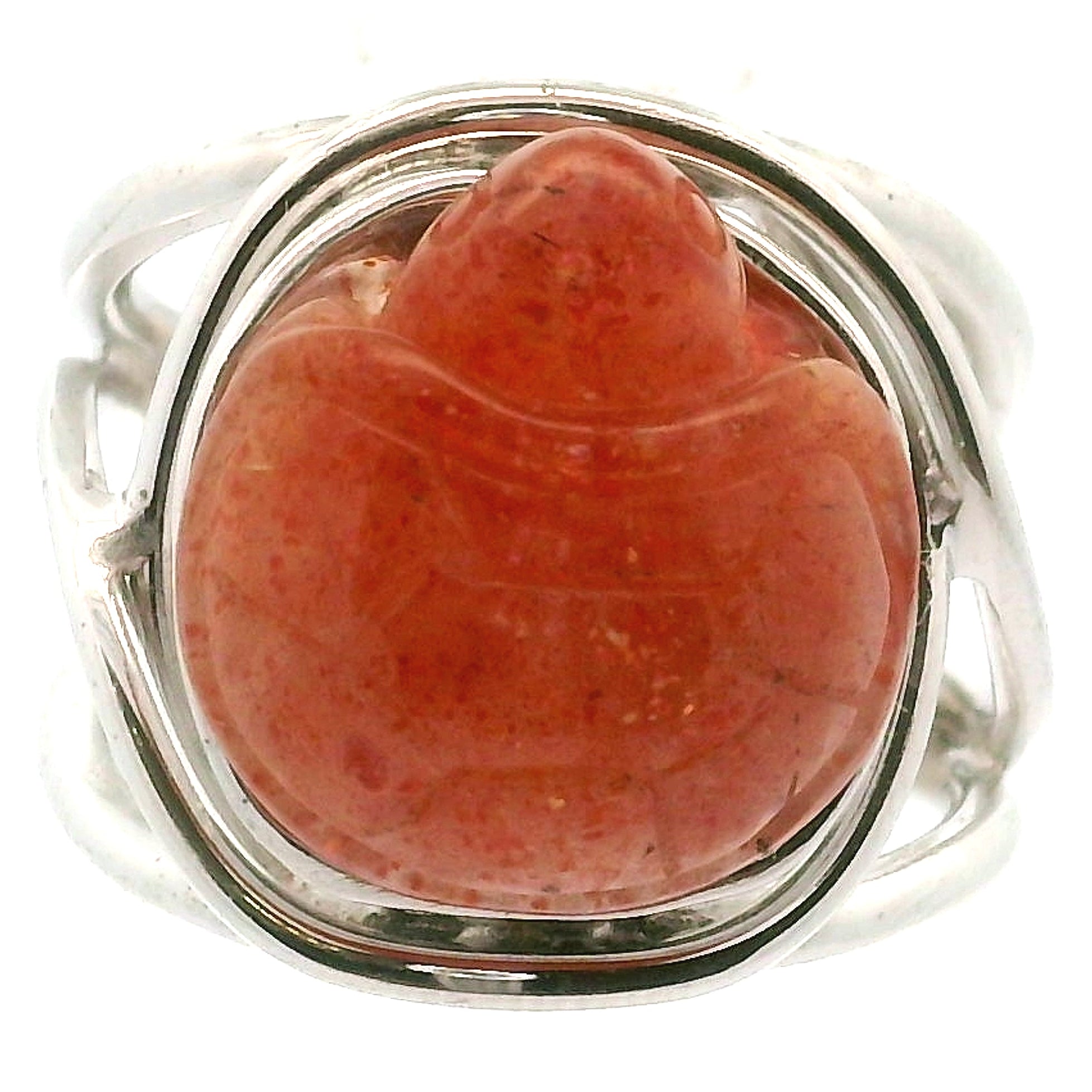 Sunstone Turtle Cuff Ring .925 Silver for Confidence and Strength
