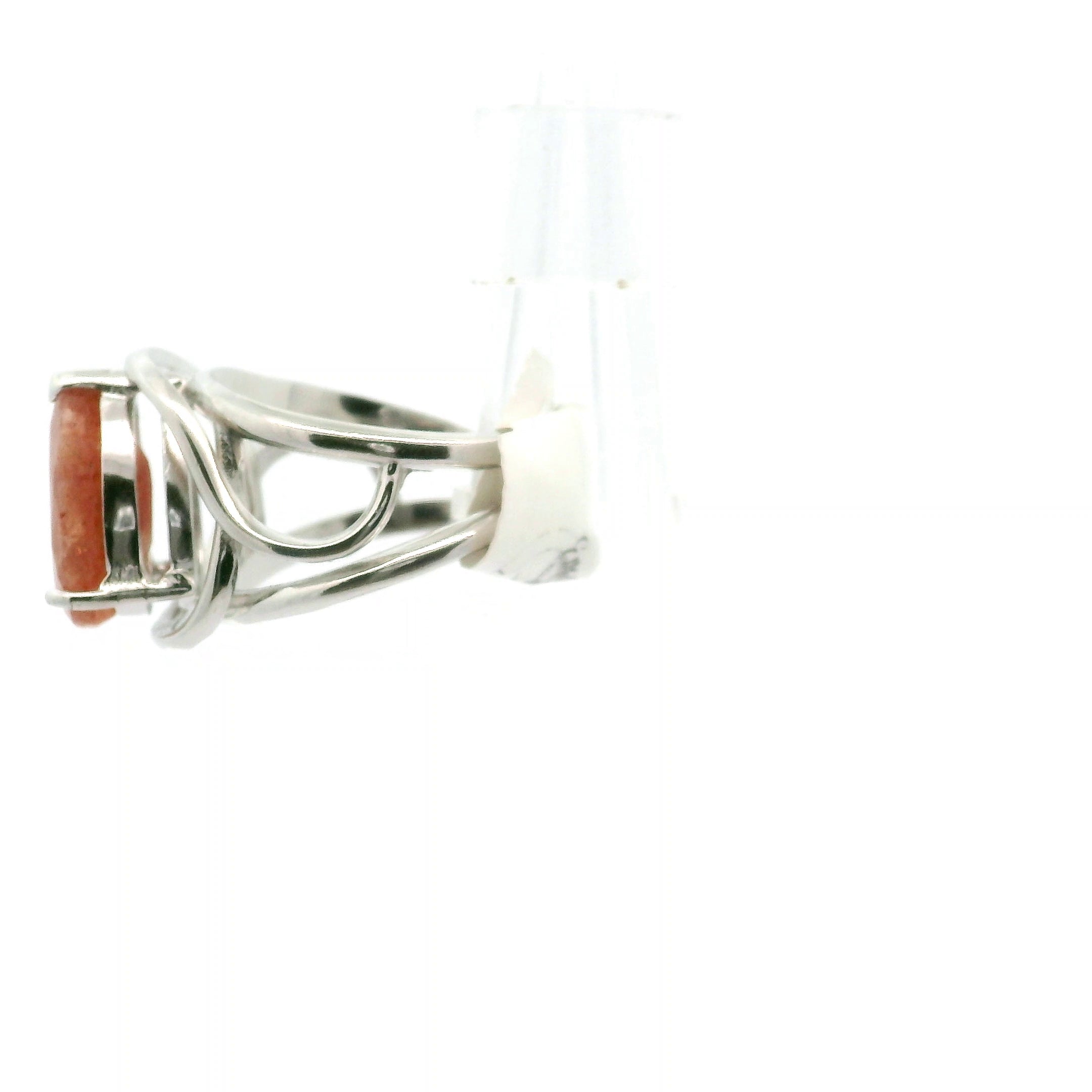 Sunstone Faceted Cuff Ring .925 Silver for Confidence and Strength