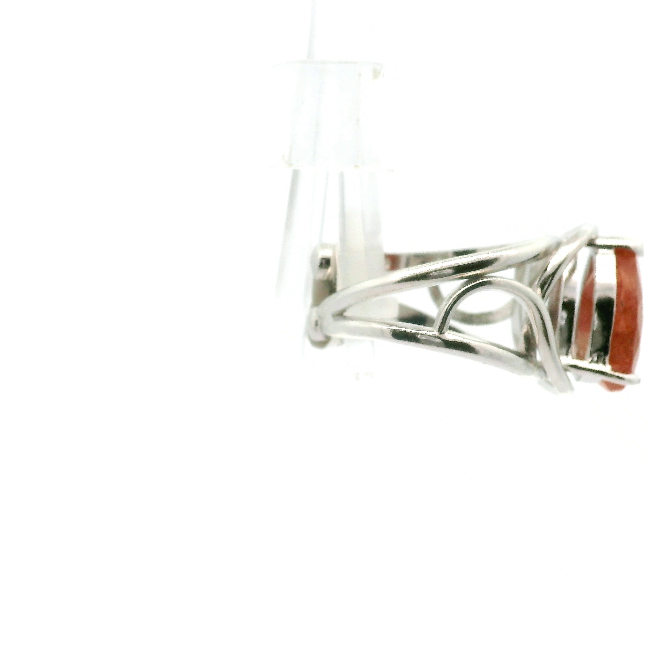 Sunstone Faceted Cuff Ring .925 Silver for Confidence and Strength