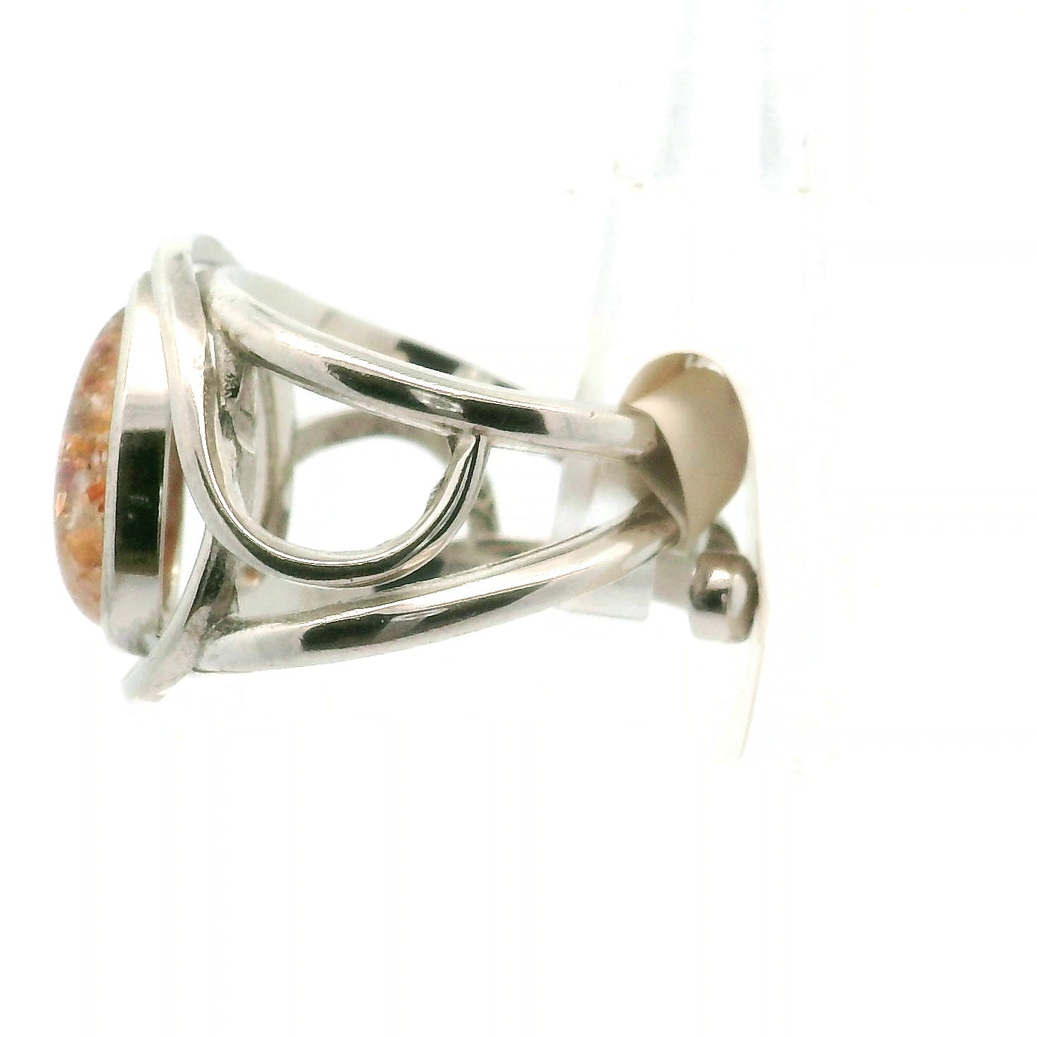 Sunstone Cuff Ring .925 Silver for Confidence and Strength