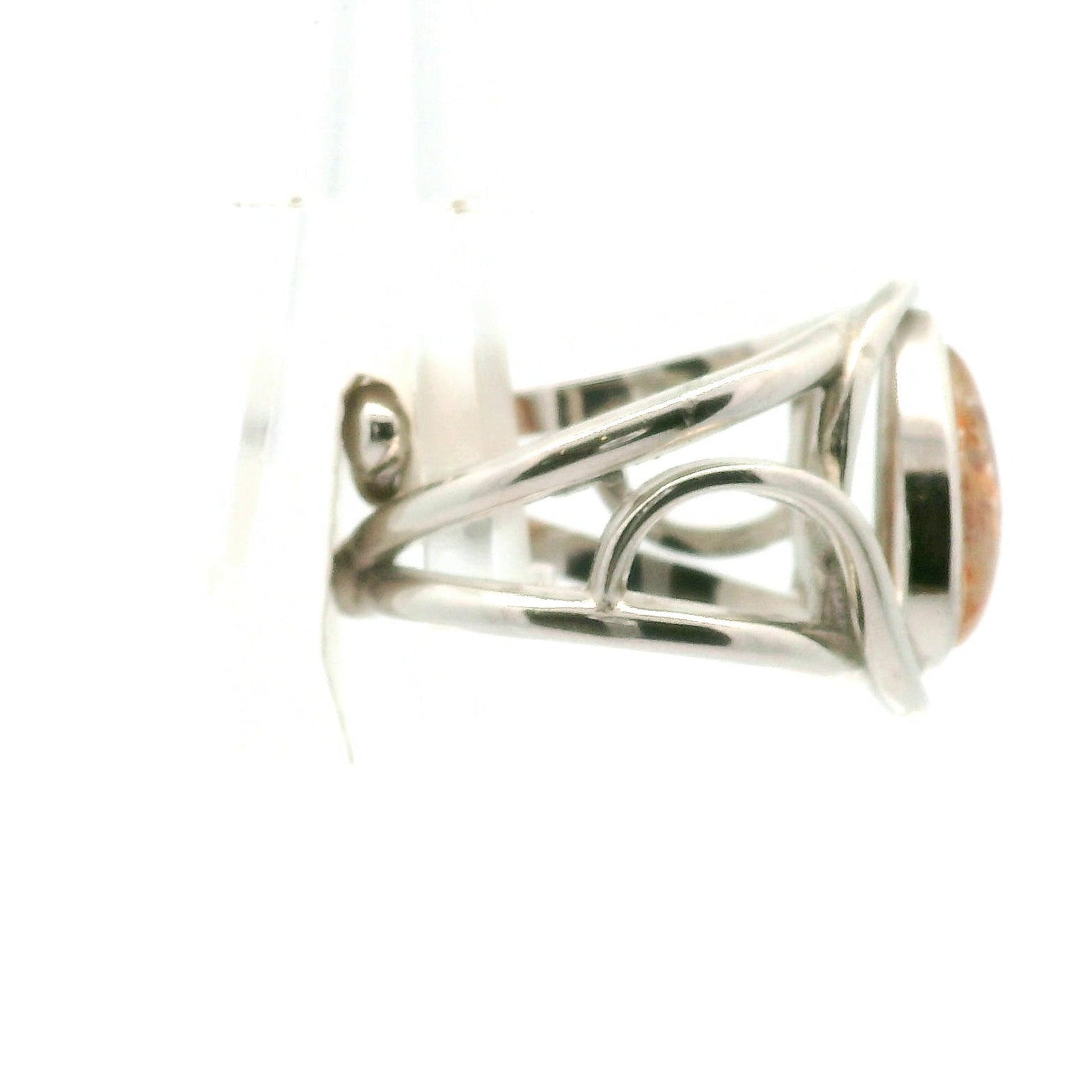 Sunstone Cuff Ring .925 Silver for Confidence and Strength
