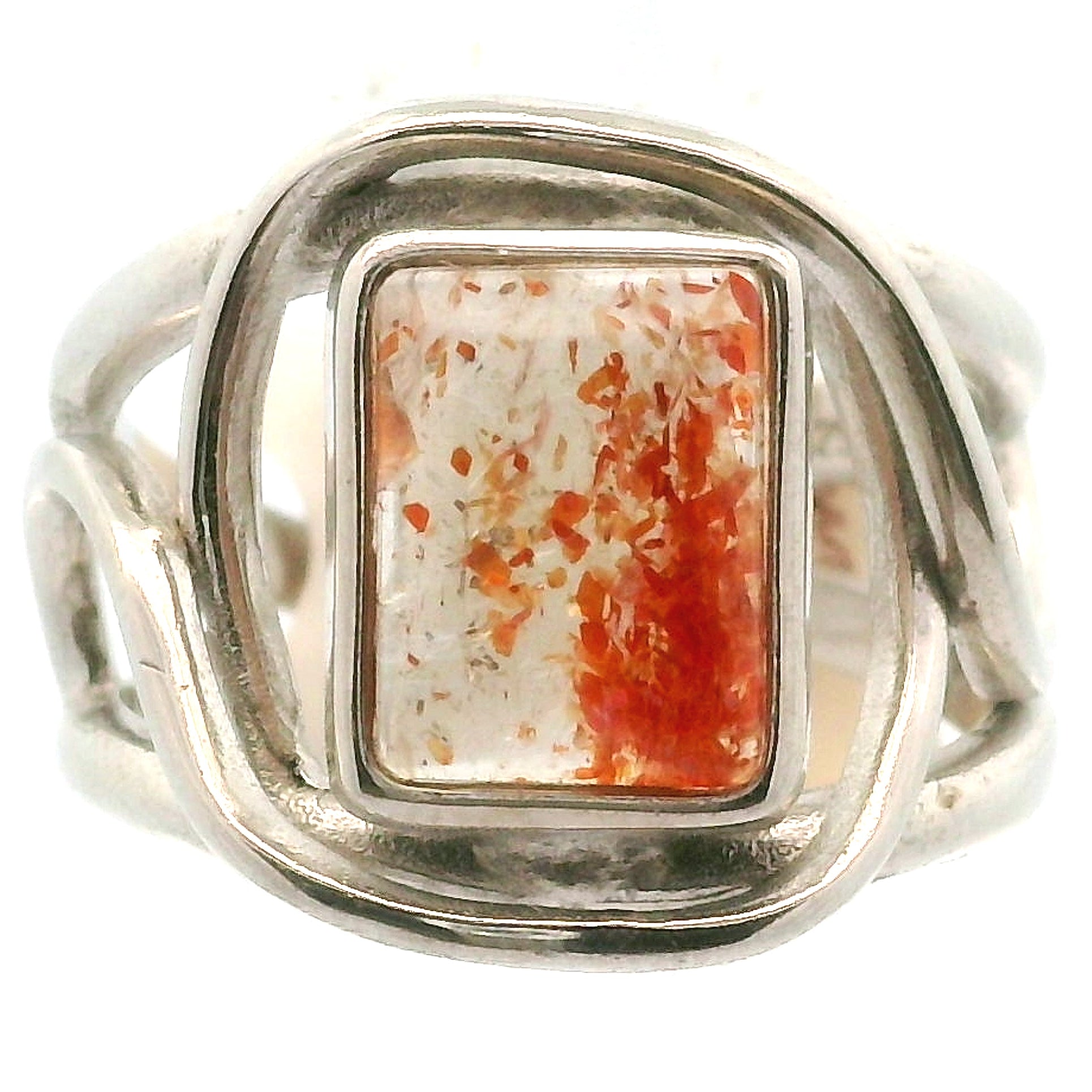 Sunstone Cuff Ring .925 Silver for Confidence and Strength