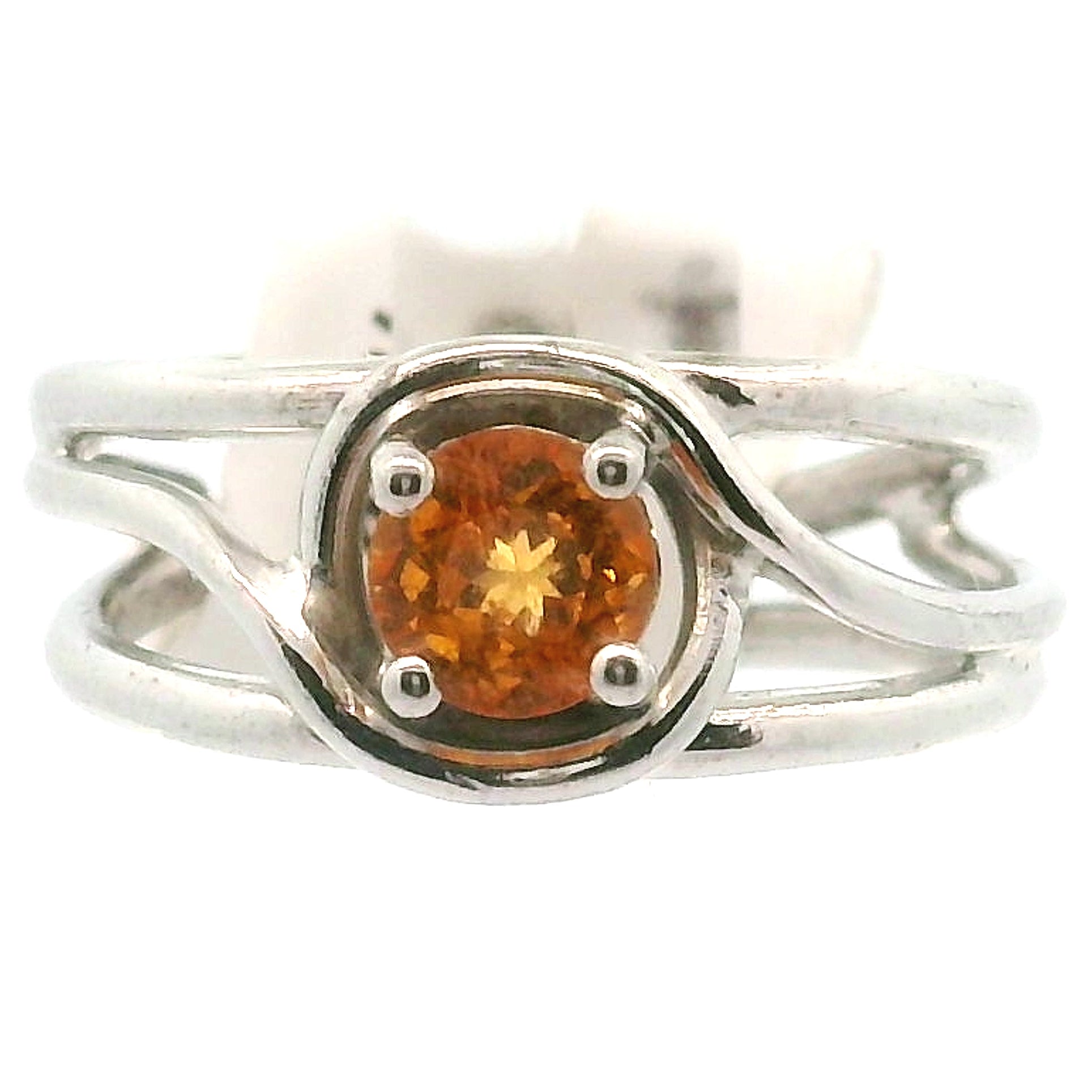 Spessartine Garnet Midi Cuff Ring .925 Silver (High Quality) for Passion and Manifestation