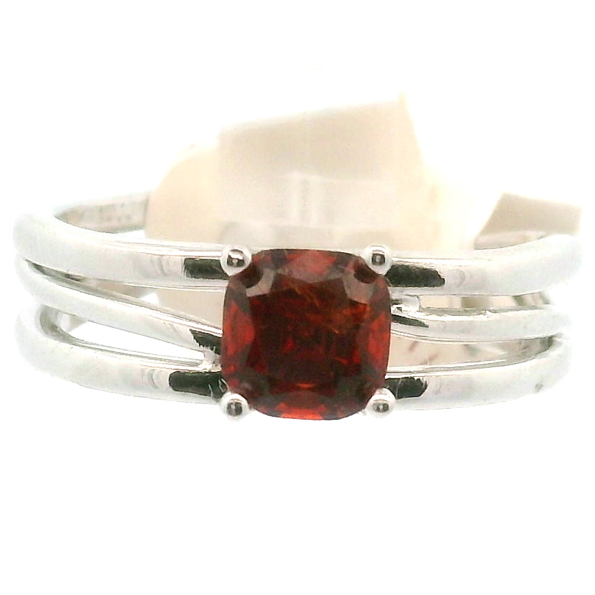 Spessartine Garnet Cuff Ring .925 Silver for Passion and Manifestation