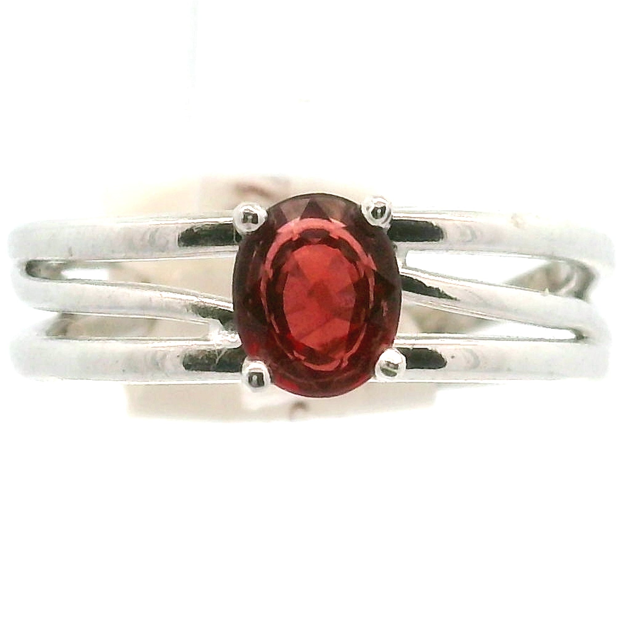 Spessartine Garnet Cuff Ring .925 Silver for Passion and Manifestation
