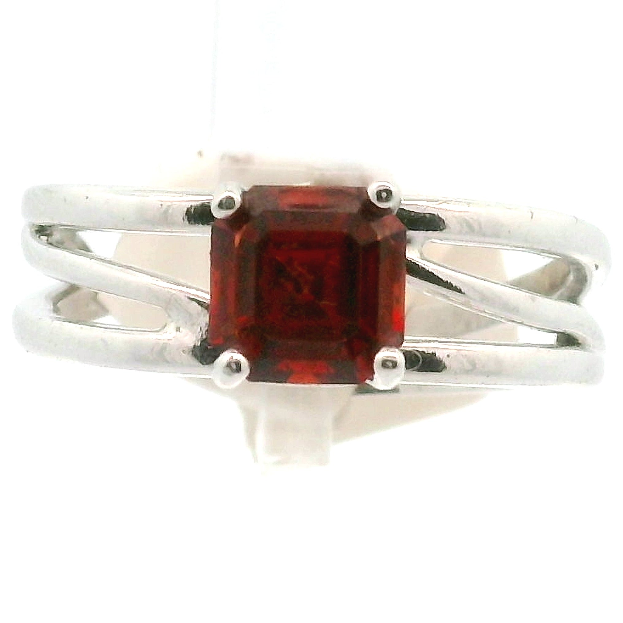 Spessartine Garnet Cuff Ring .925 Silver for Passion and Manifestation