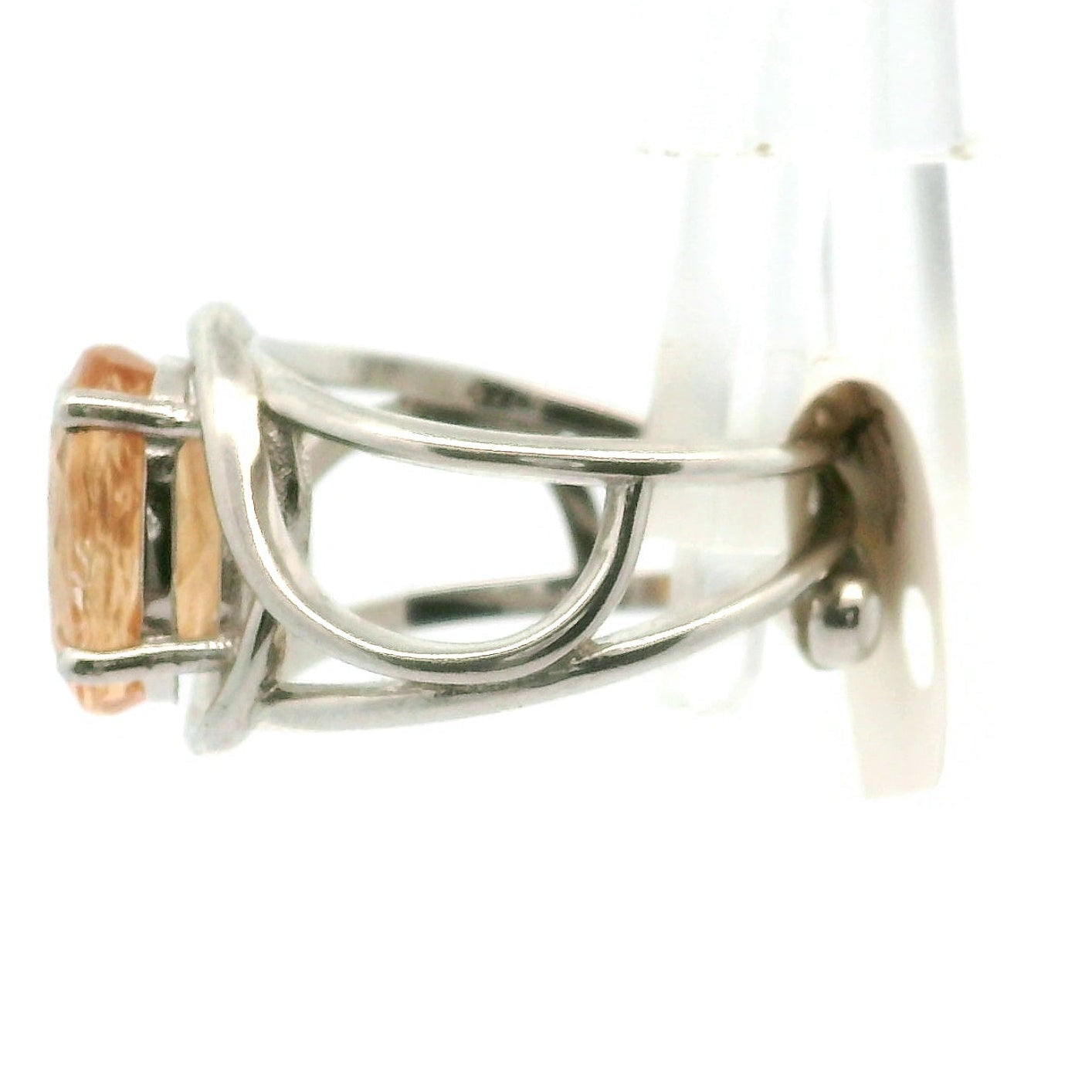 Imperial Topaz Cuff Ring .925 Sterling Silver for Spiritual Transformation