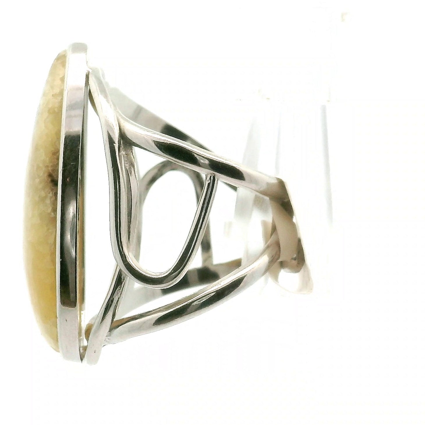Septarian Cuff Ring 925 Silver for Energy, Confidence and Transformation