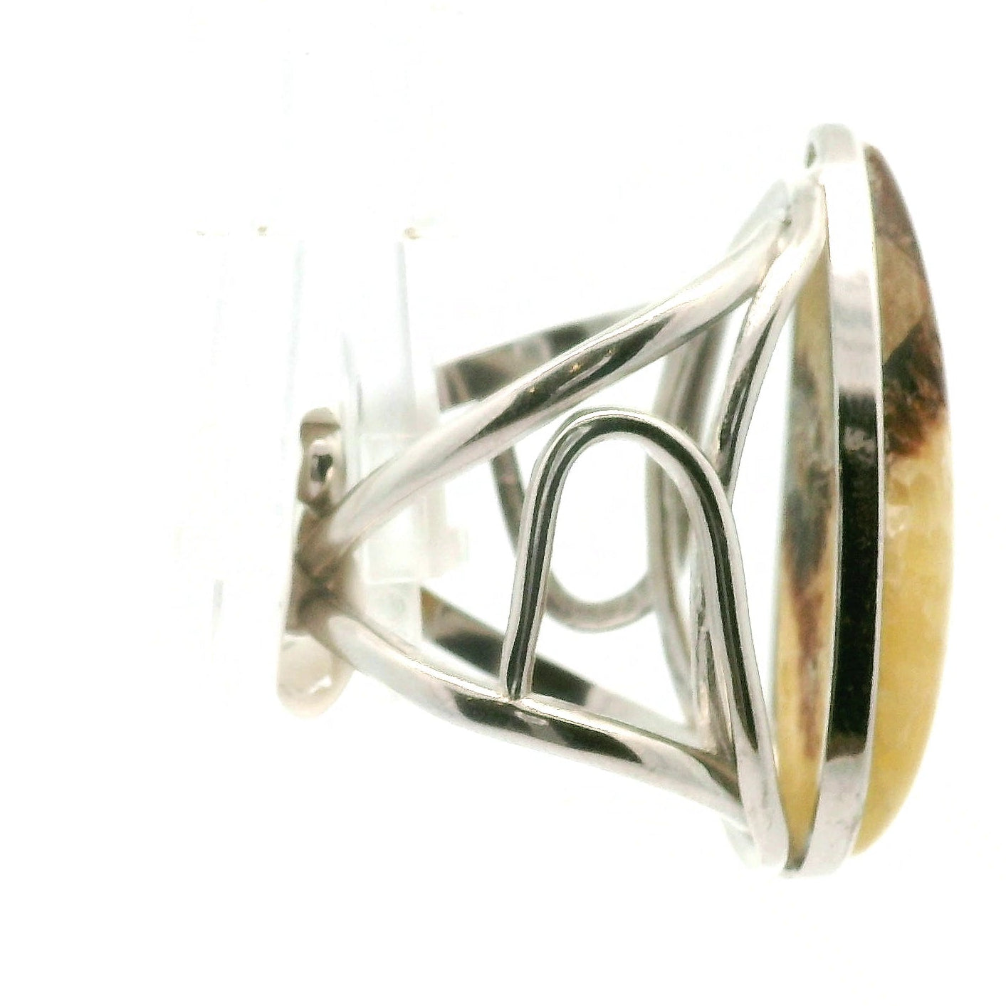 Septarian Cuff Ring 925 Silver for Energy, Confidence and Transformation
