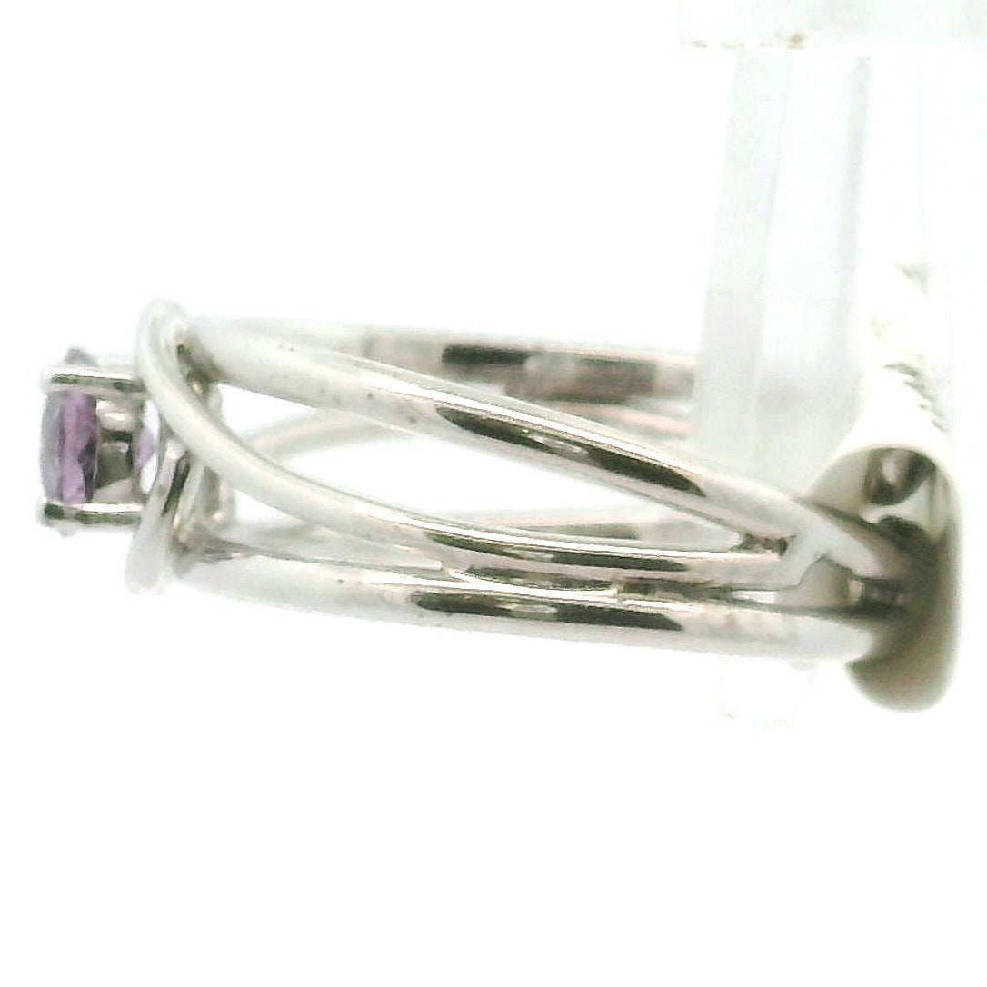 Purple Sapphire Midi Cuff Ring .925 Sterling Silver for Personal Development and Knowledge