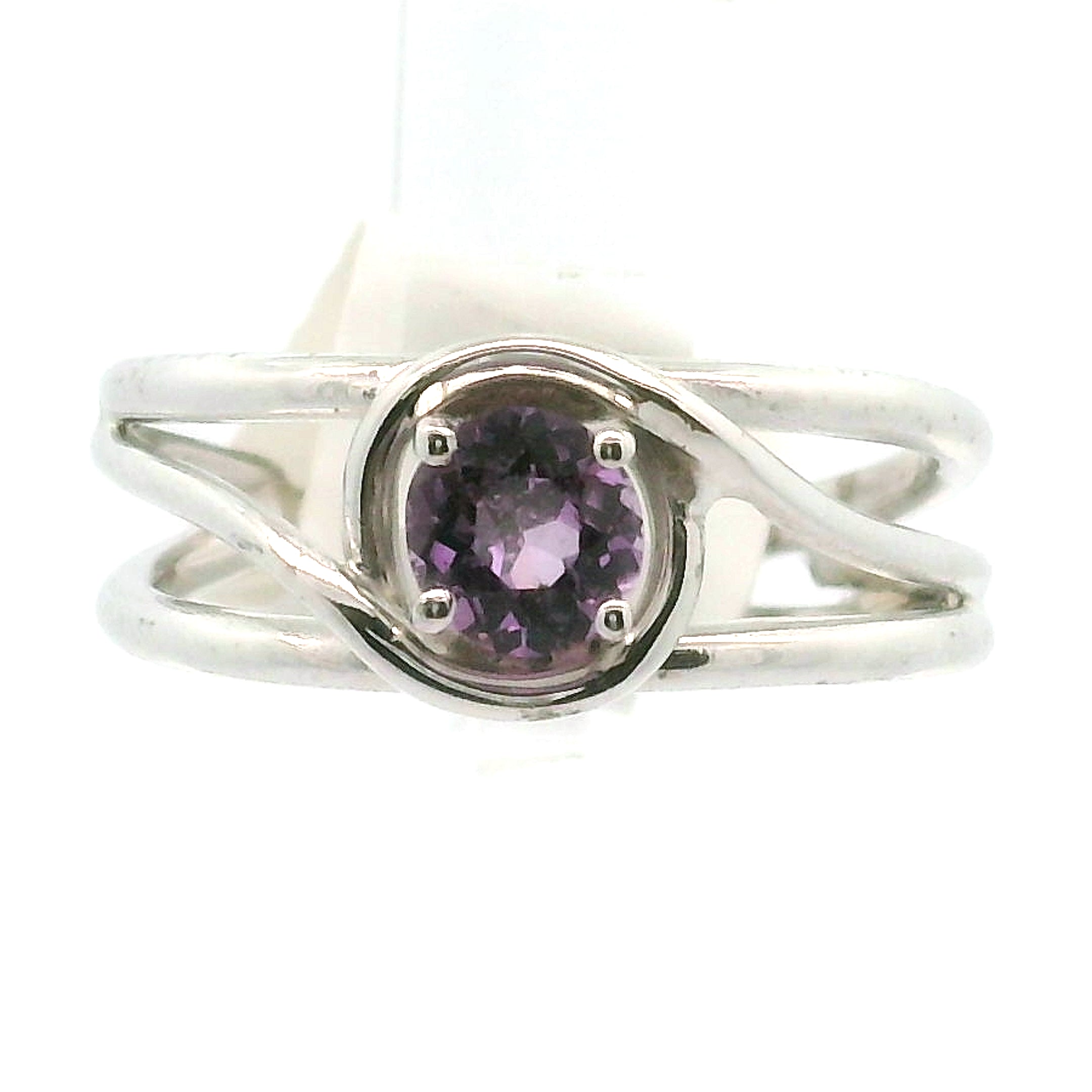 Purple Sapphire Midi Cuff Ring .925 Sterling Silver for Personal Development and Knowledge