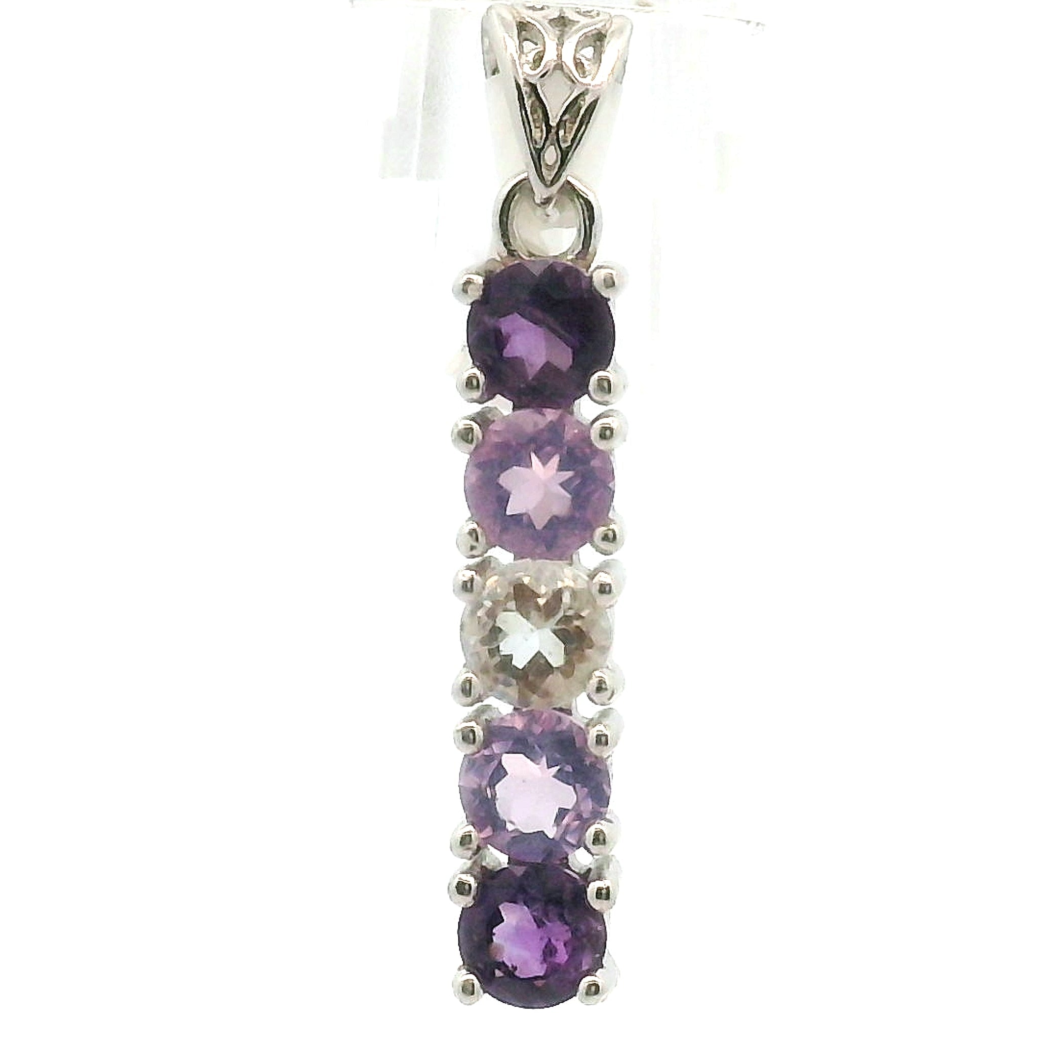 Multi-stone Stacker Pendant .925 Silver for Healing, Intention Setting and Manifesting your Desires