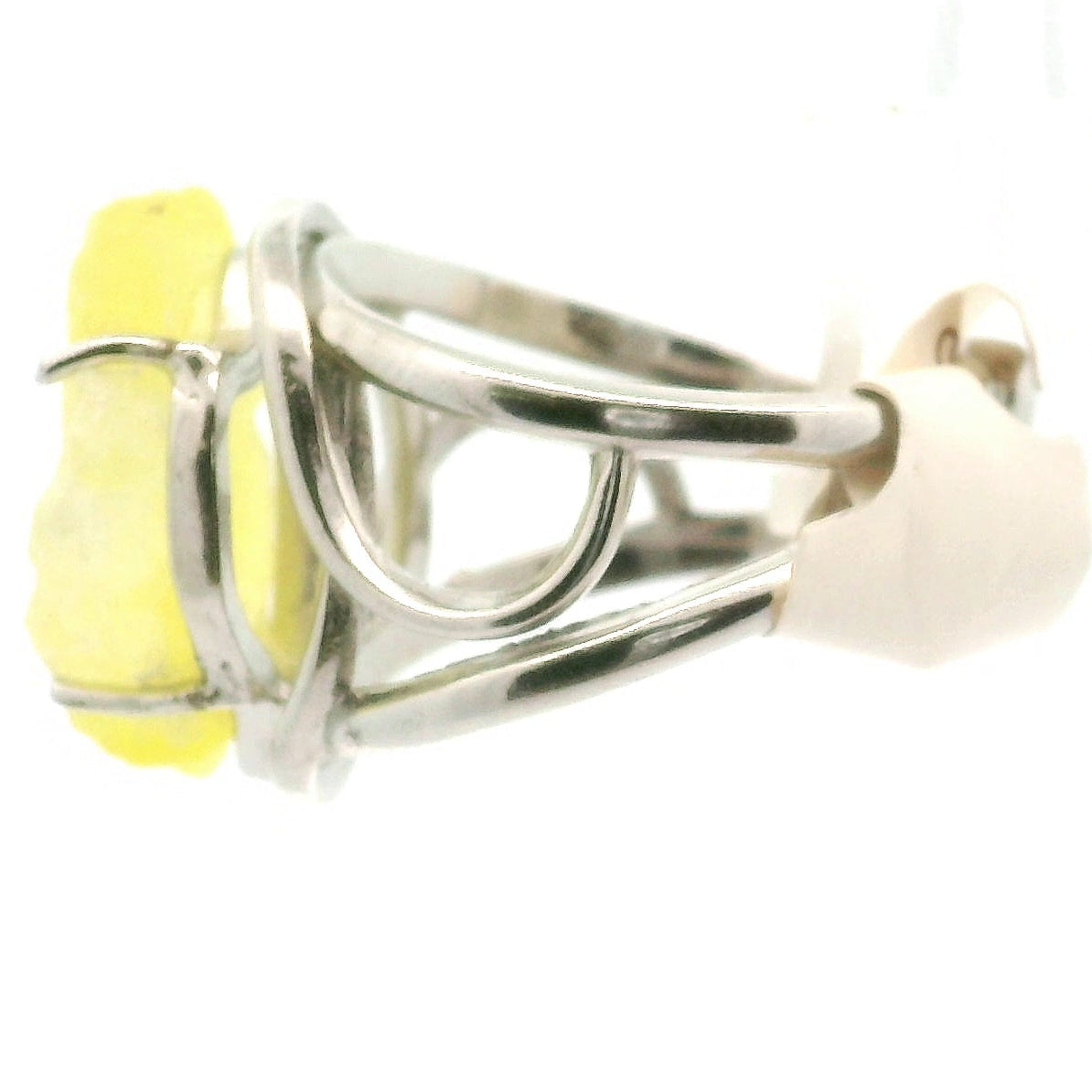 Brucite Adjustable Finger Cuff Ring .925 Silver for Promoting Personal Power & Connection with Higher Self