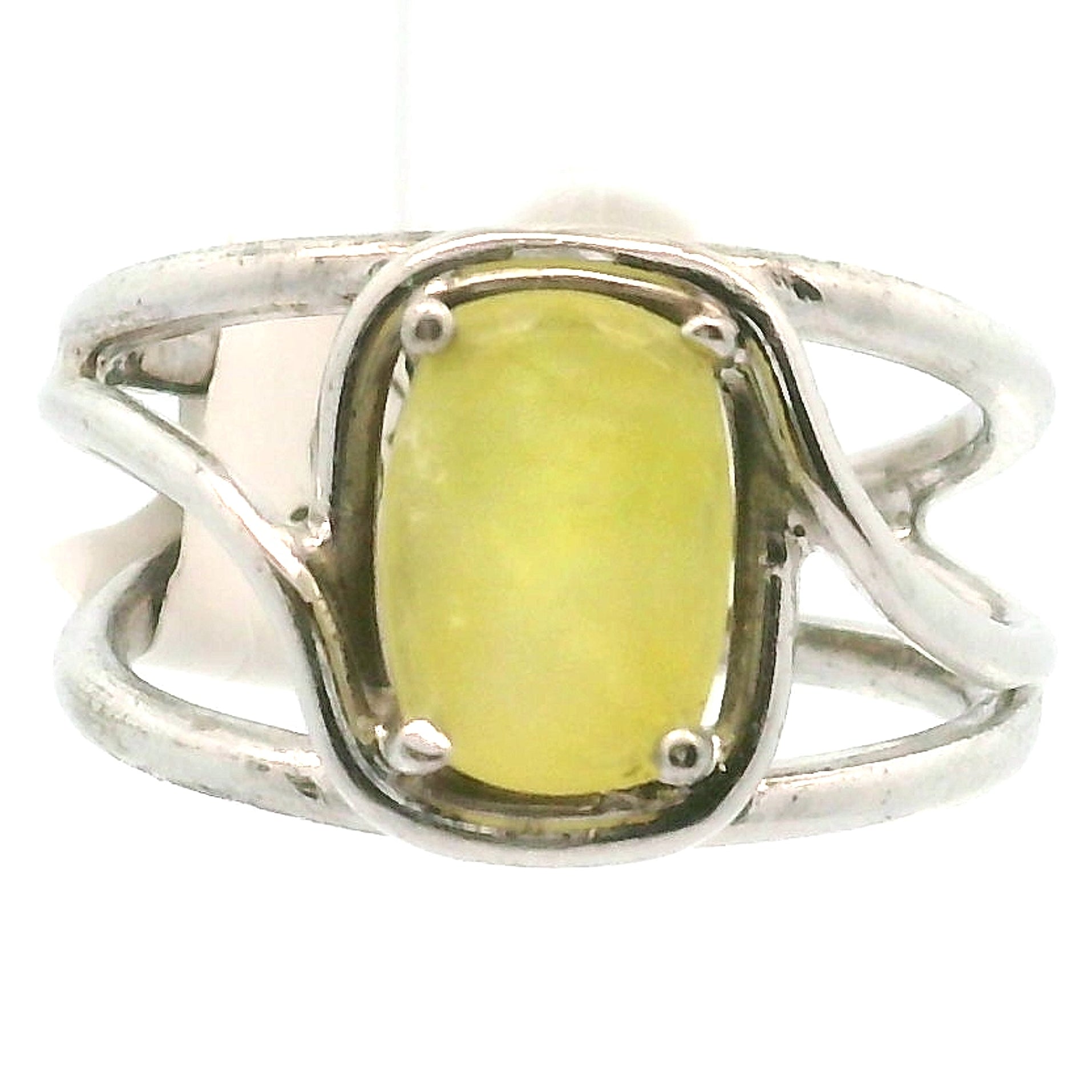 Brucite Cuff Ring .925 Silver for Promoting Personal Power & Connection with Higher Self