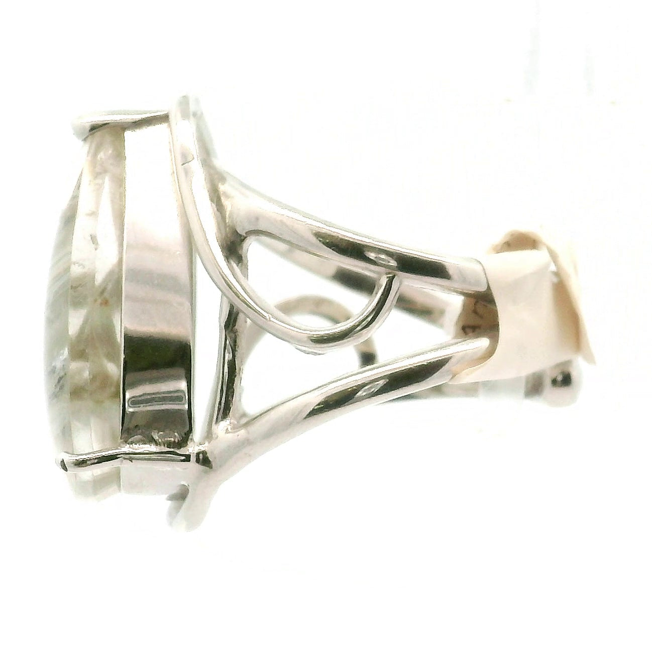 Amphibole Quartz Cuff Ring .925 Sterling Silver Adjustable Ring